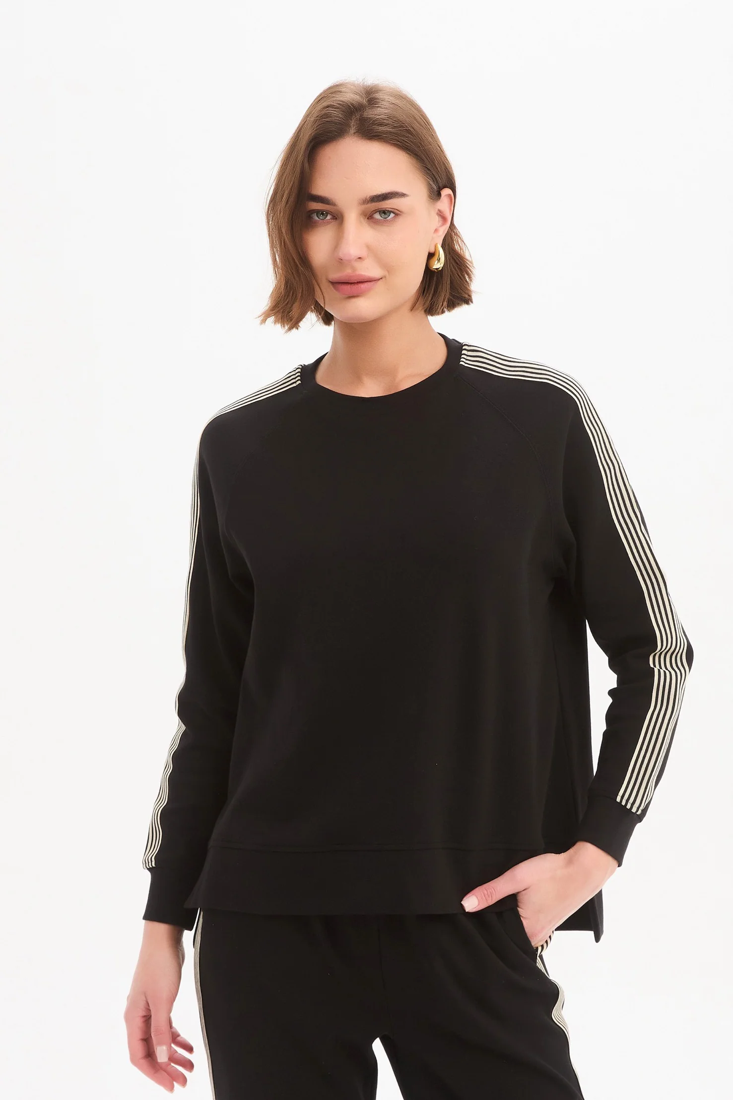 STRIPE SLEEVE SWEAT - Image 6