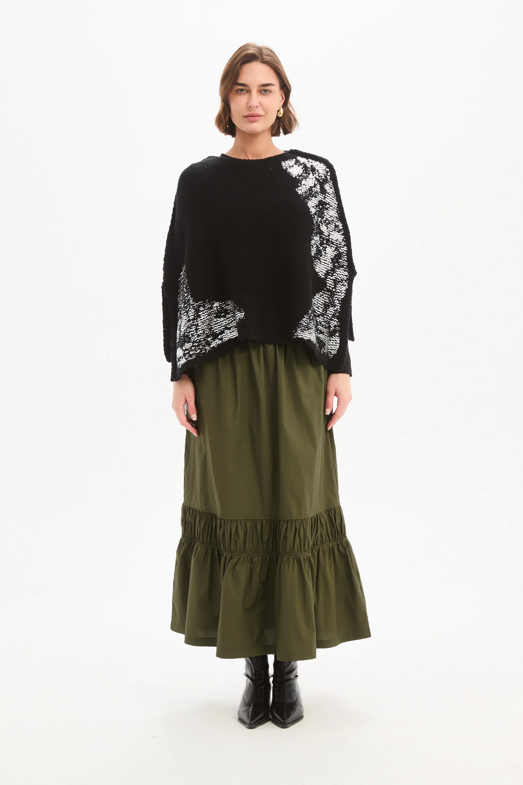 TIERED POPLIN ANKLE SKIRT - Image 14