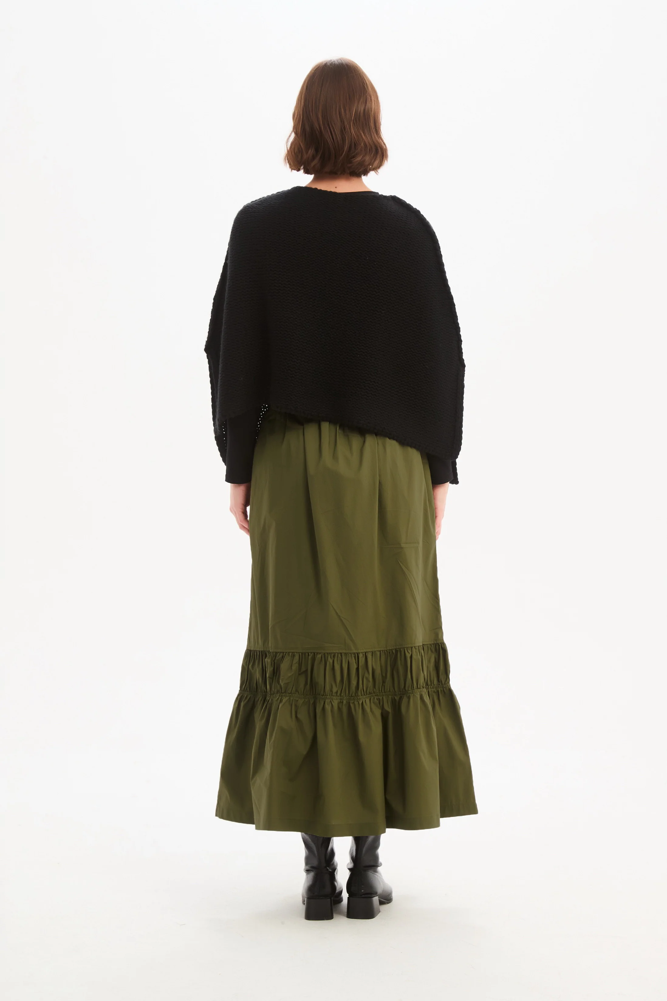 TIERED POPLIN ANKLE SKIRT - Image 15