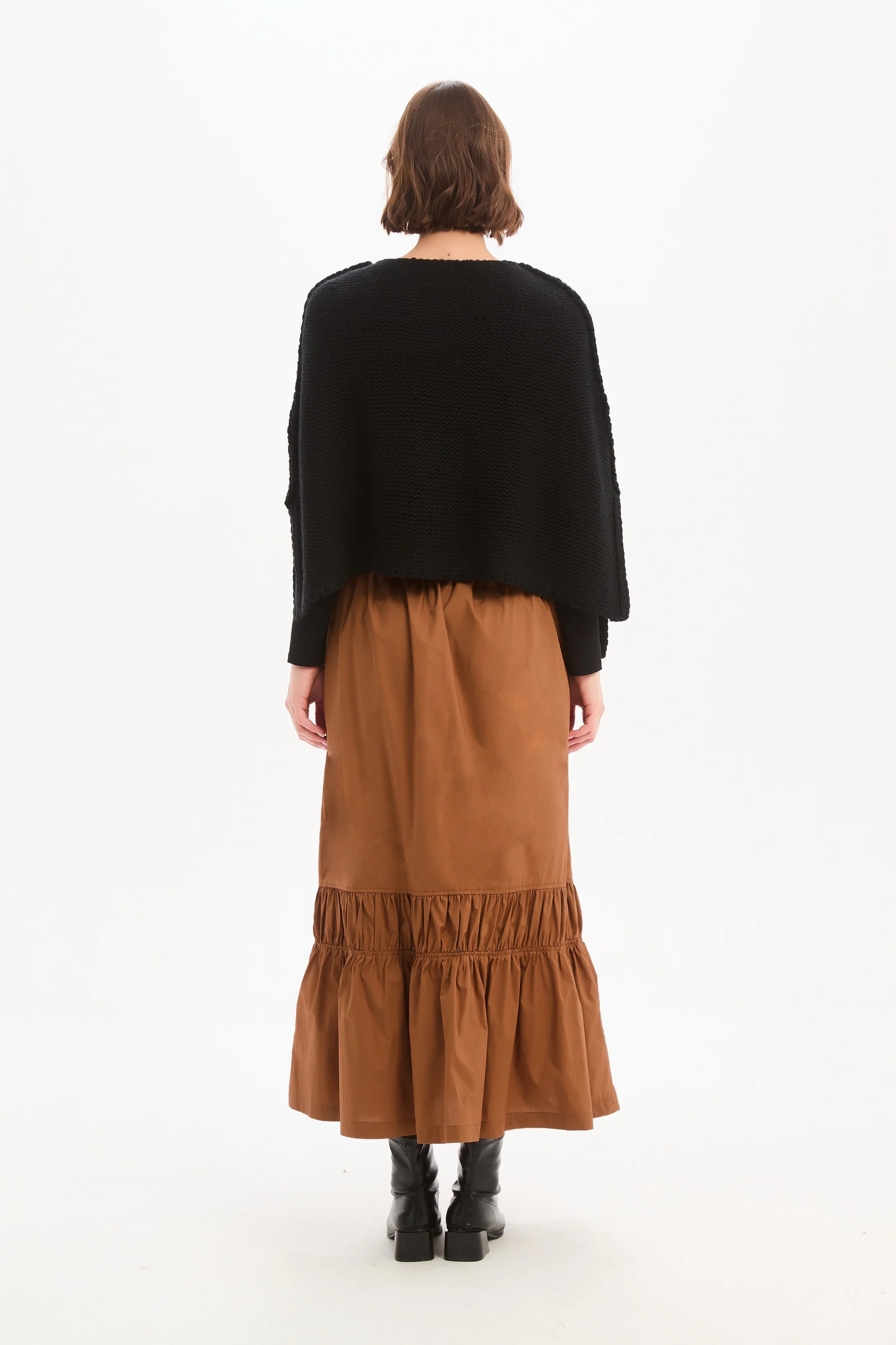 TIERED POPLIN ANKLE SKIRT - Image 5