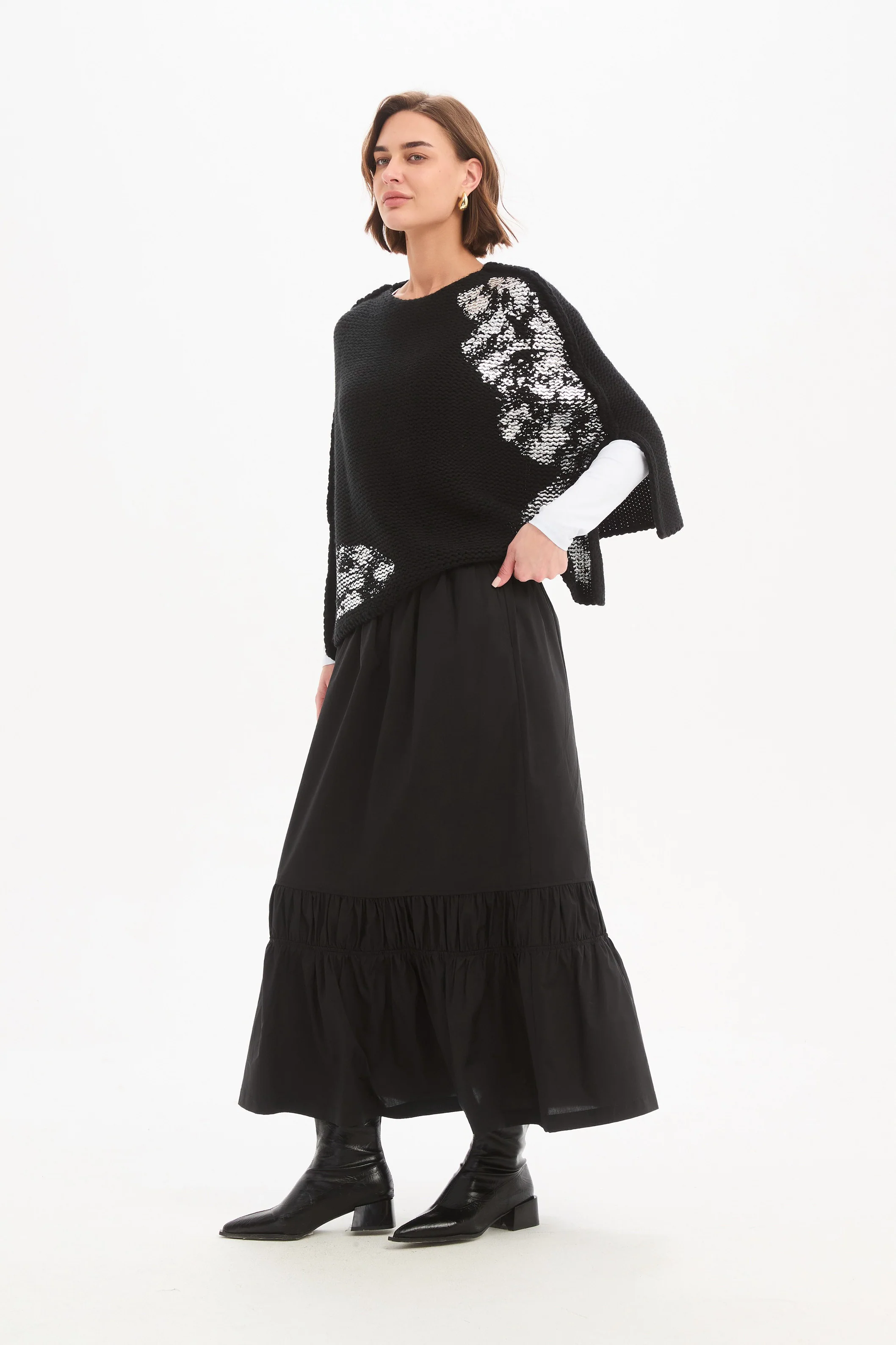 TIERED POPLIN ANKLE SKIRT - Image 8