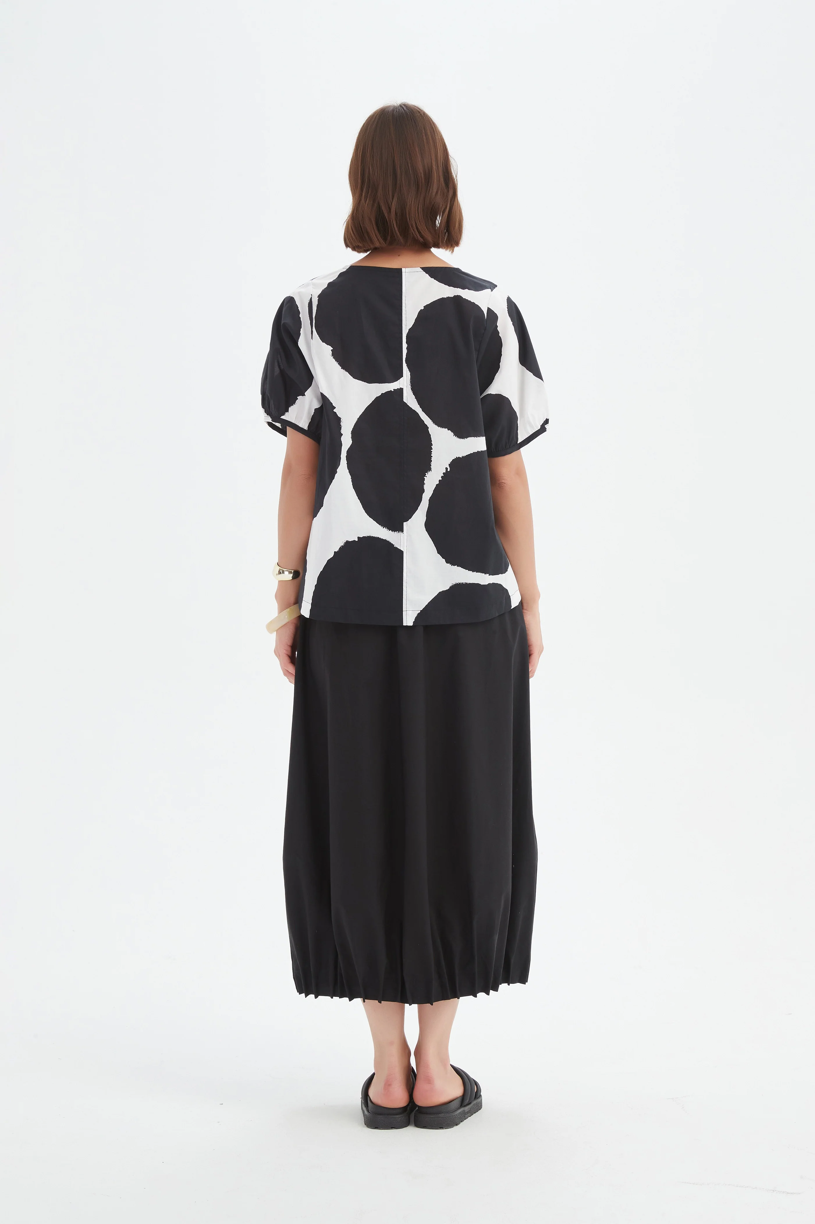 V NECK BISHOP SLEEVE POPLIN TOP - Image 10