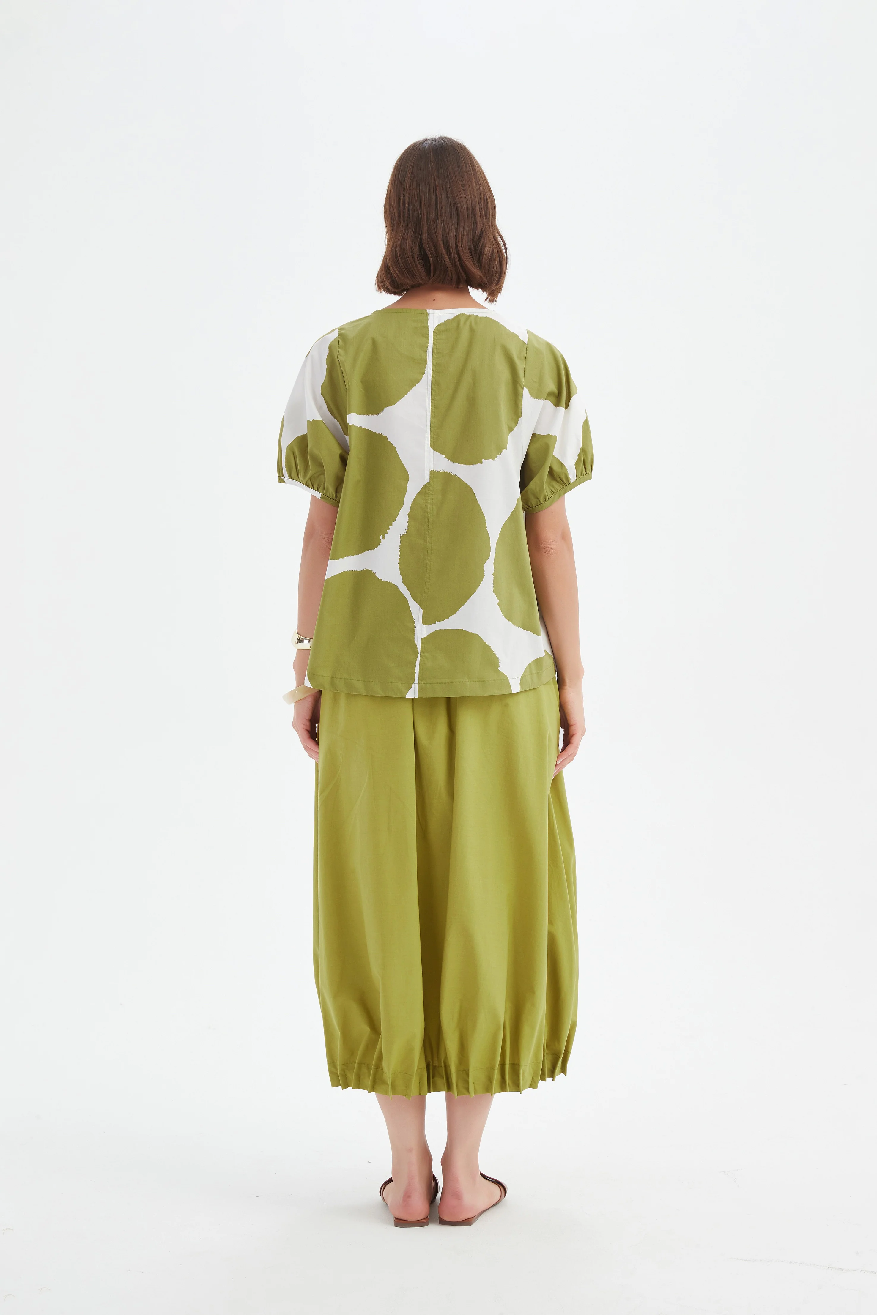 V NECK BISHOP SLEEVE POPLIN TOP - Image 5