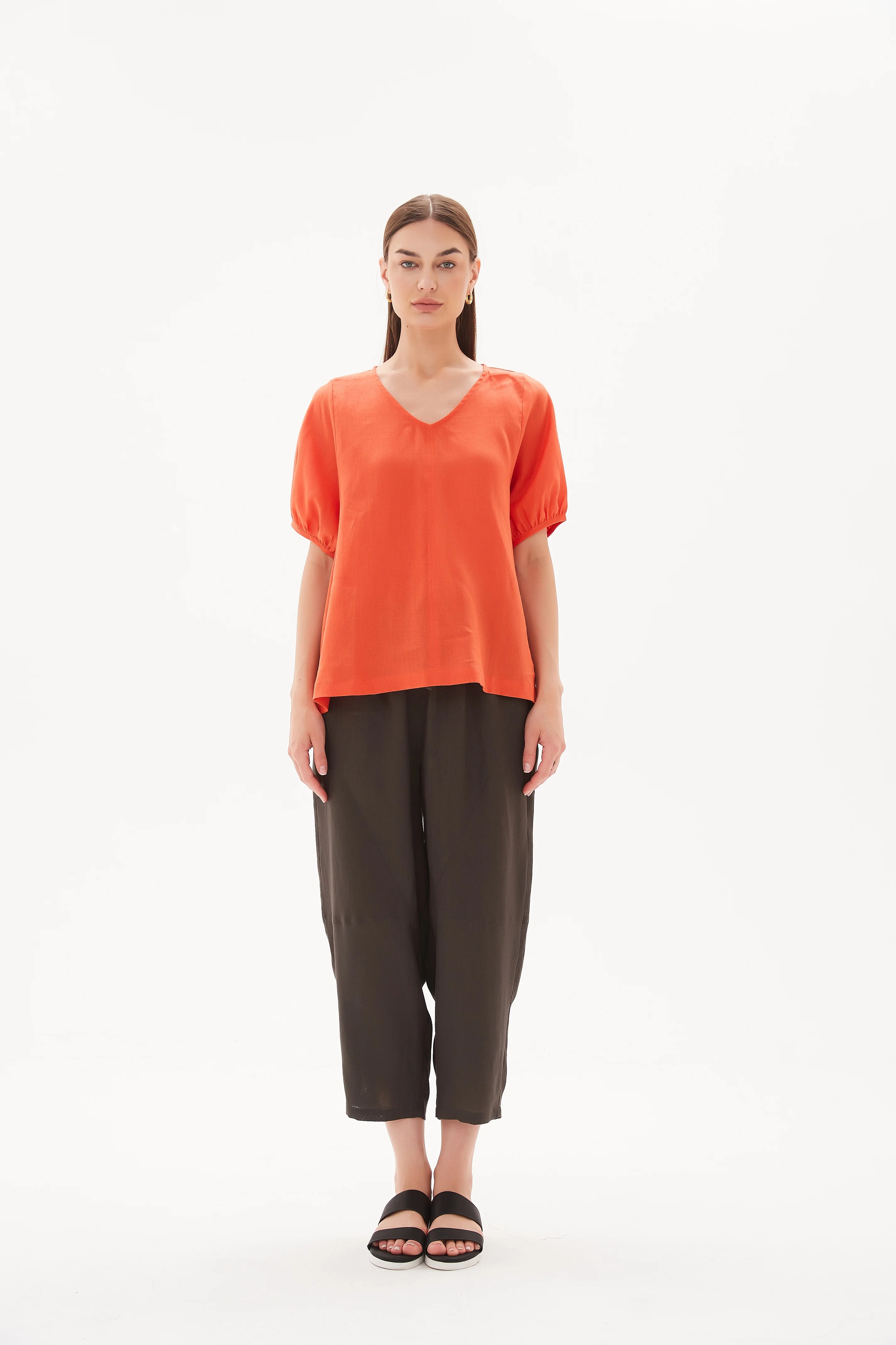 V NECK BISHOP SLEEVE TOP - Image 11