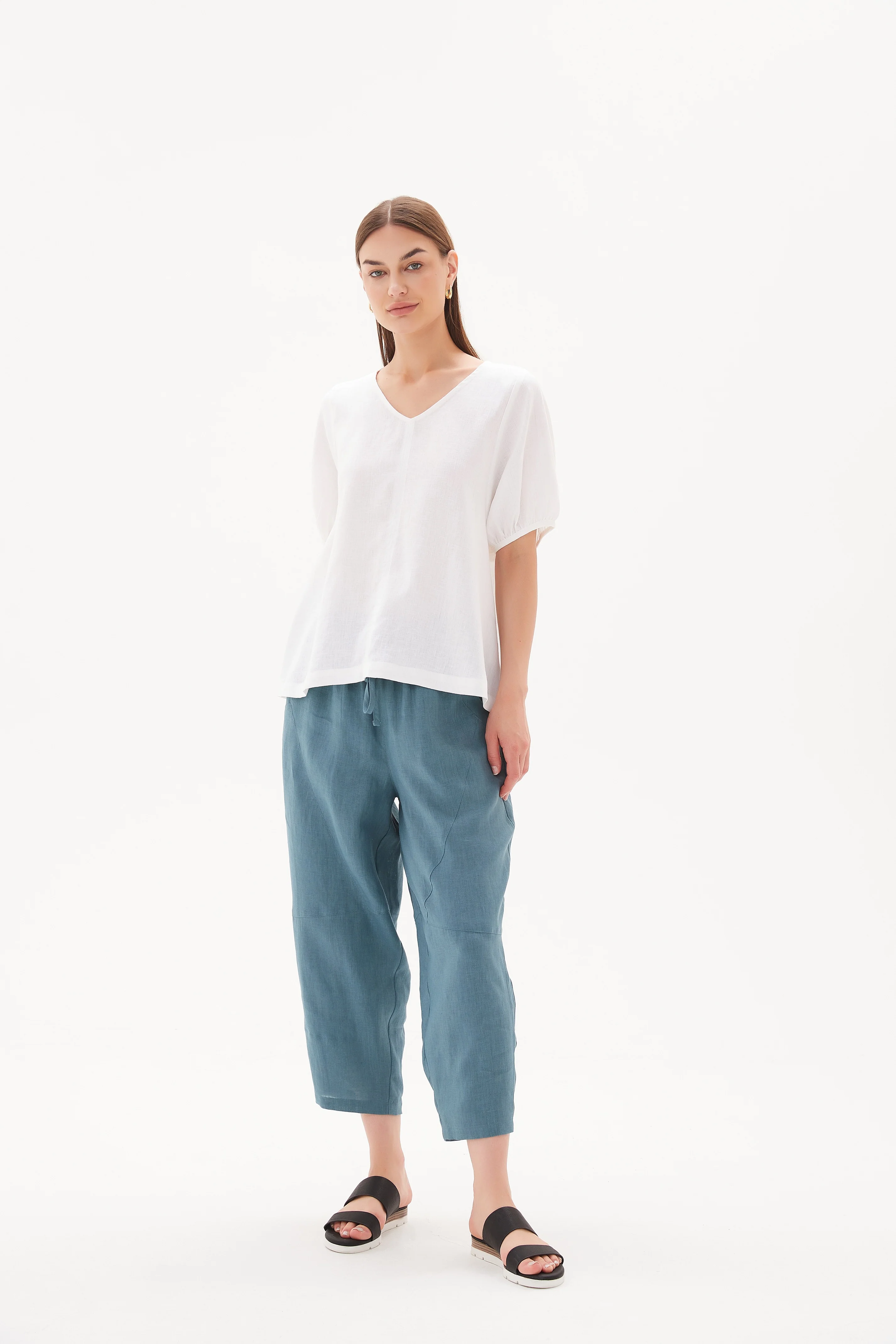 V NECK BISHOP SLEEVE TOP - Image 14