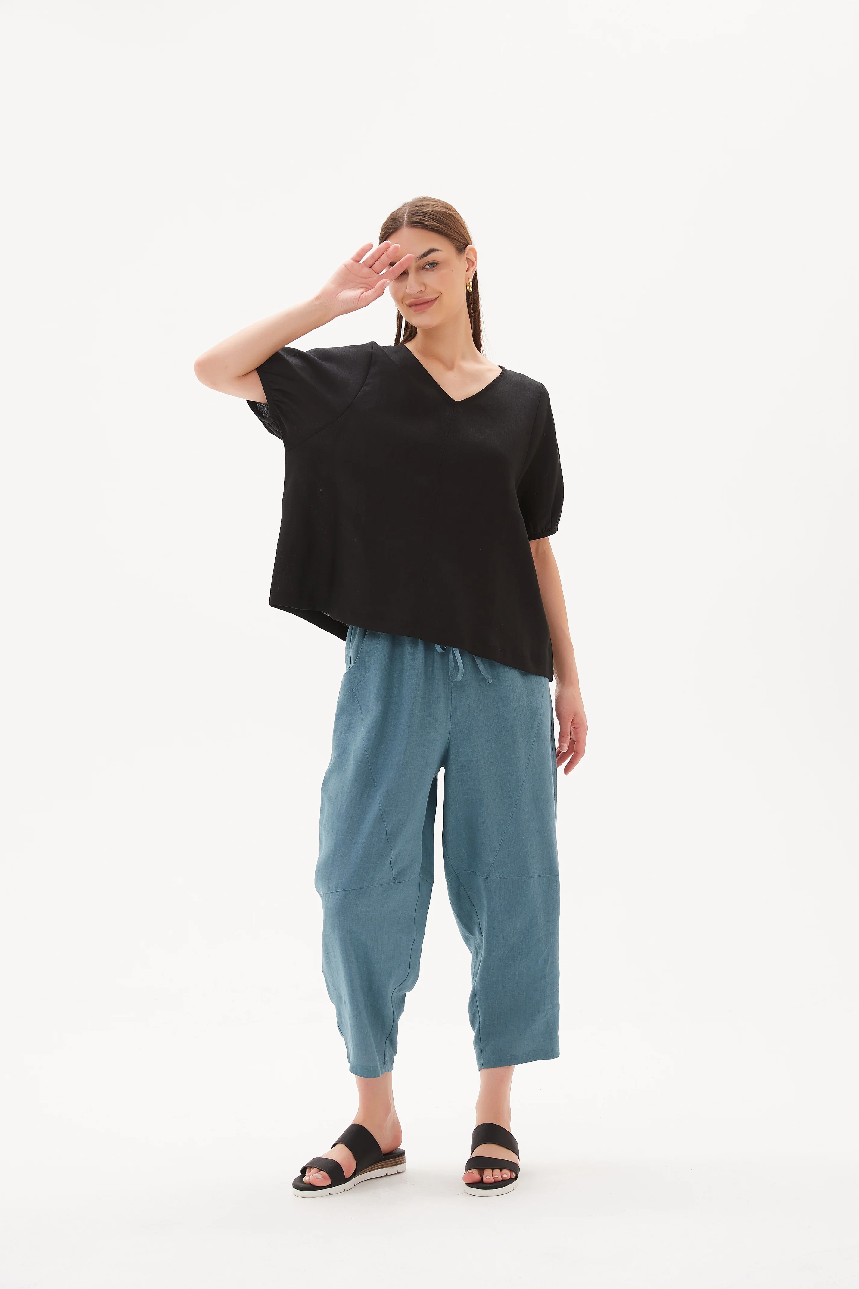 V NECK BISHOP SLEEVE TOP - Image 20
