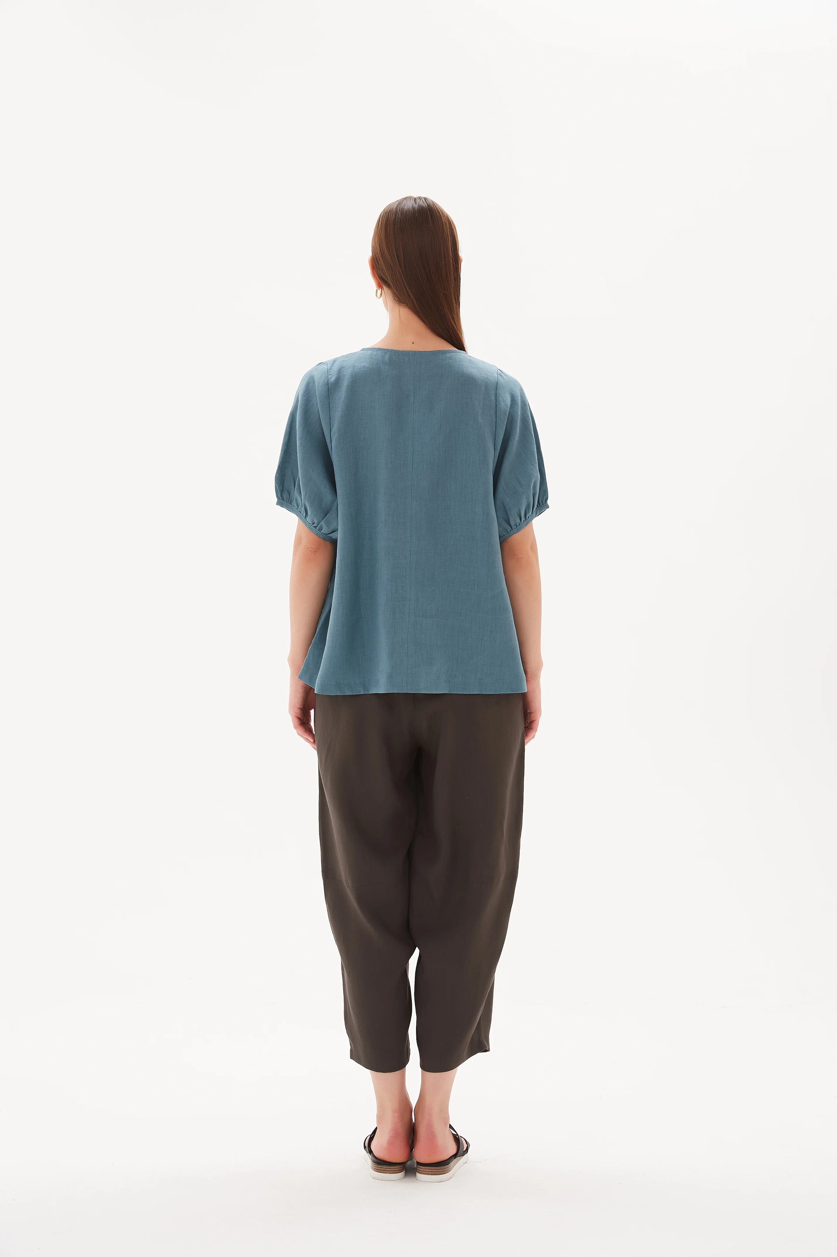 V NECK BISHOP SLEEVE TOP - Image 27