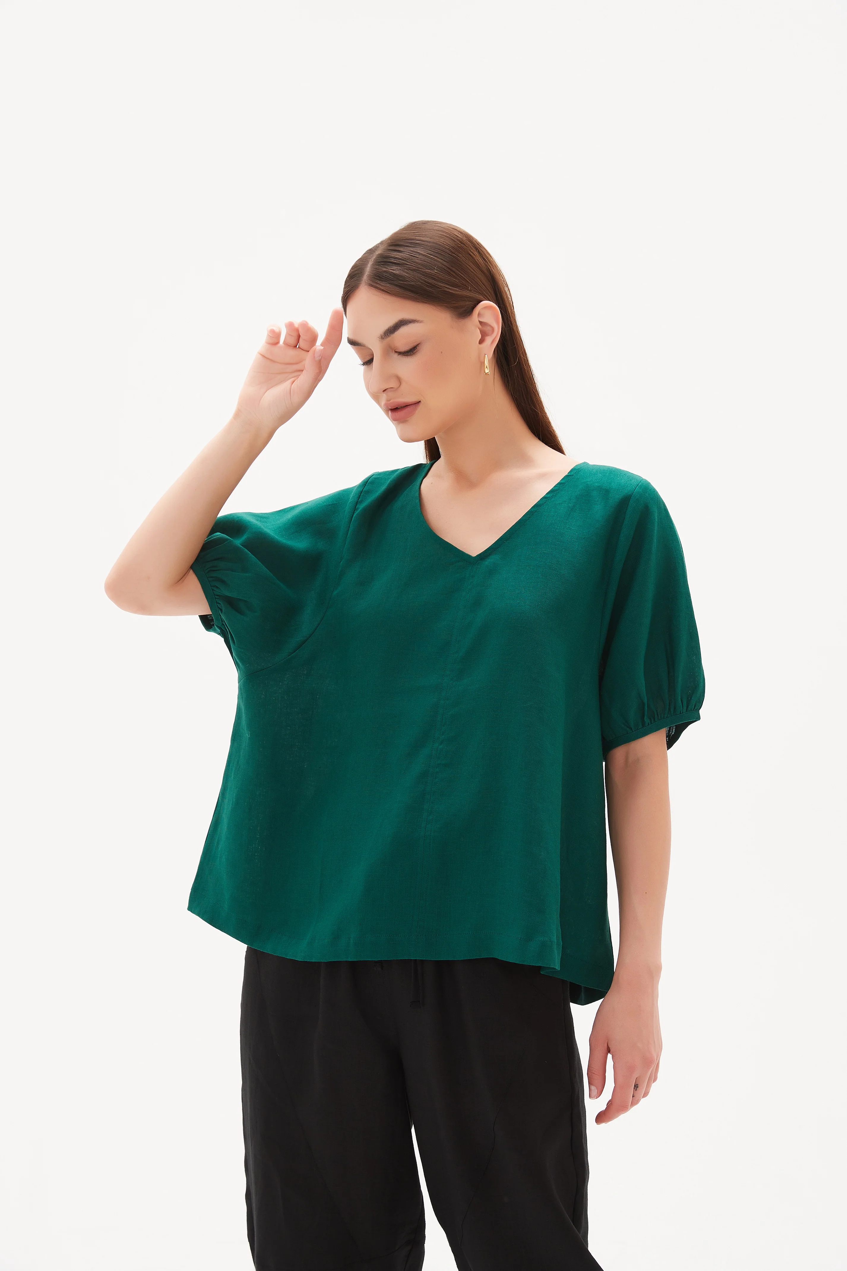 V NECK BISHOP SLEEVE TOP - Image 28