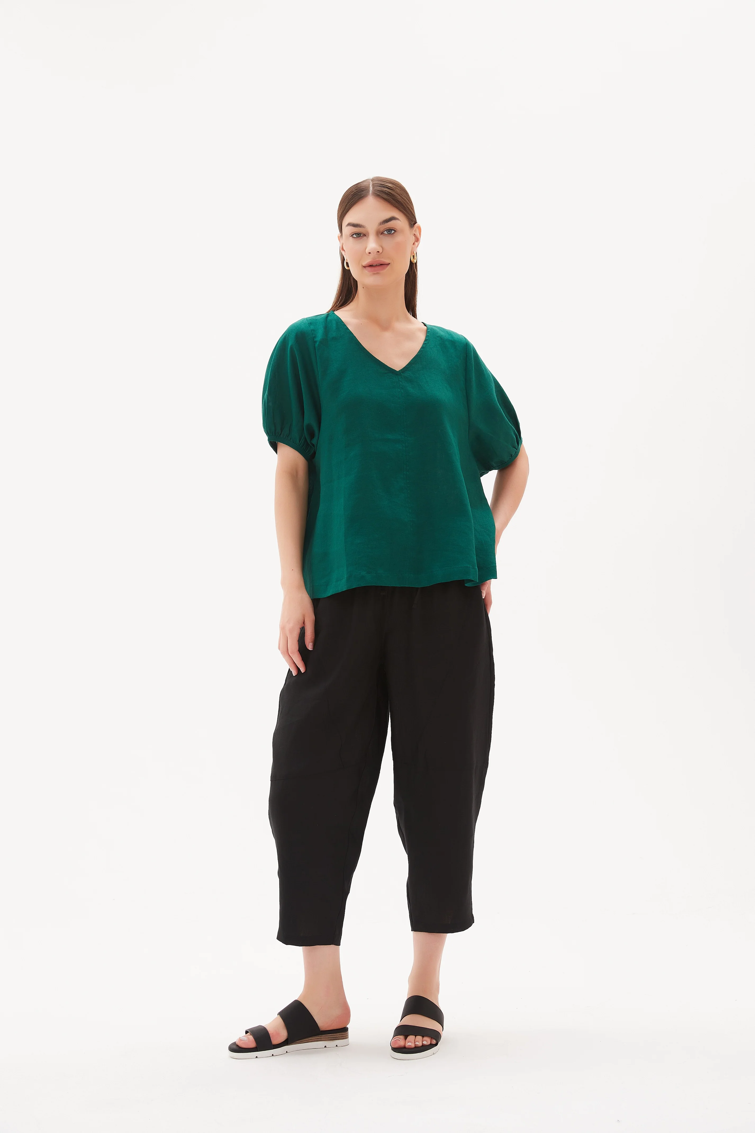 V NECK BISHOP SLEEVE TOP - Image 29