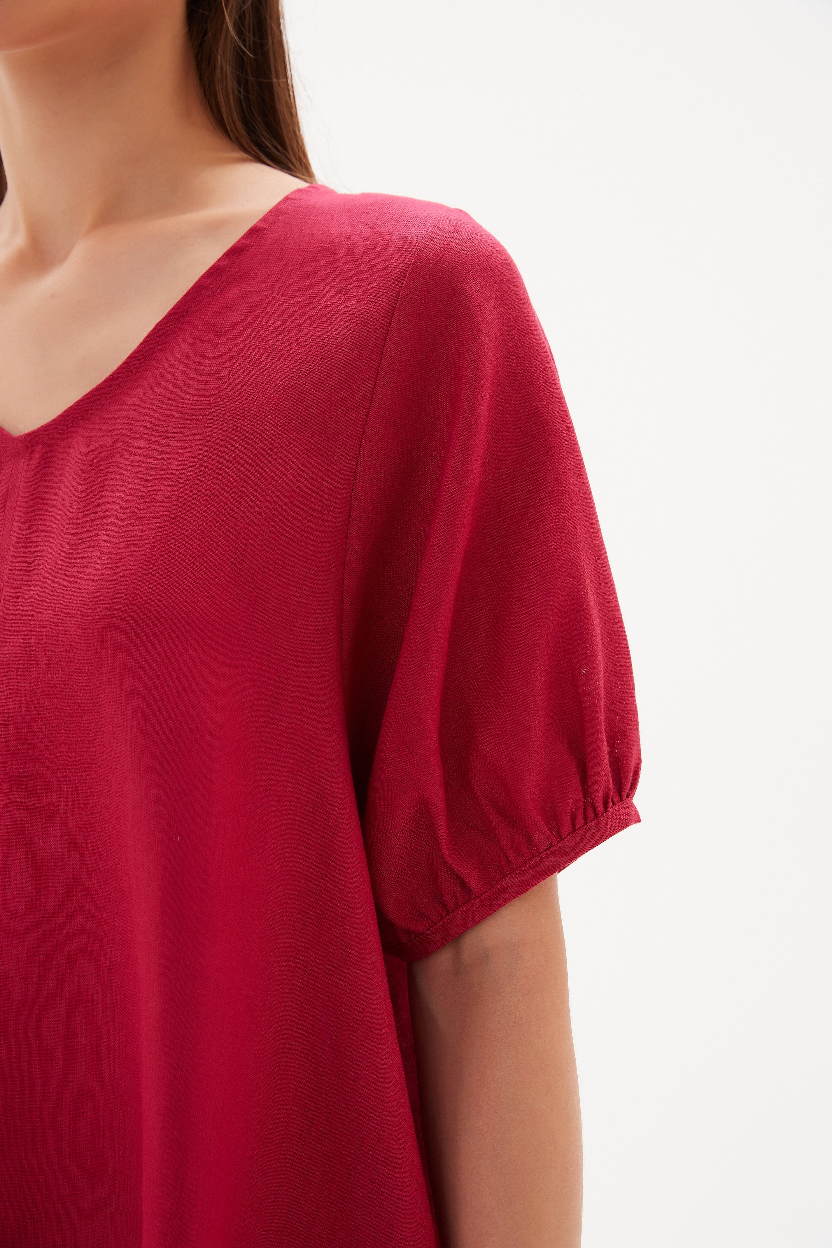 V NECK BISHOP SLEEVE TOP - Image 3