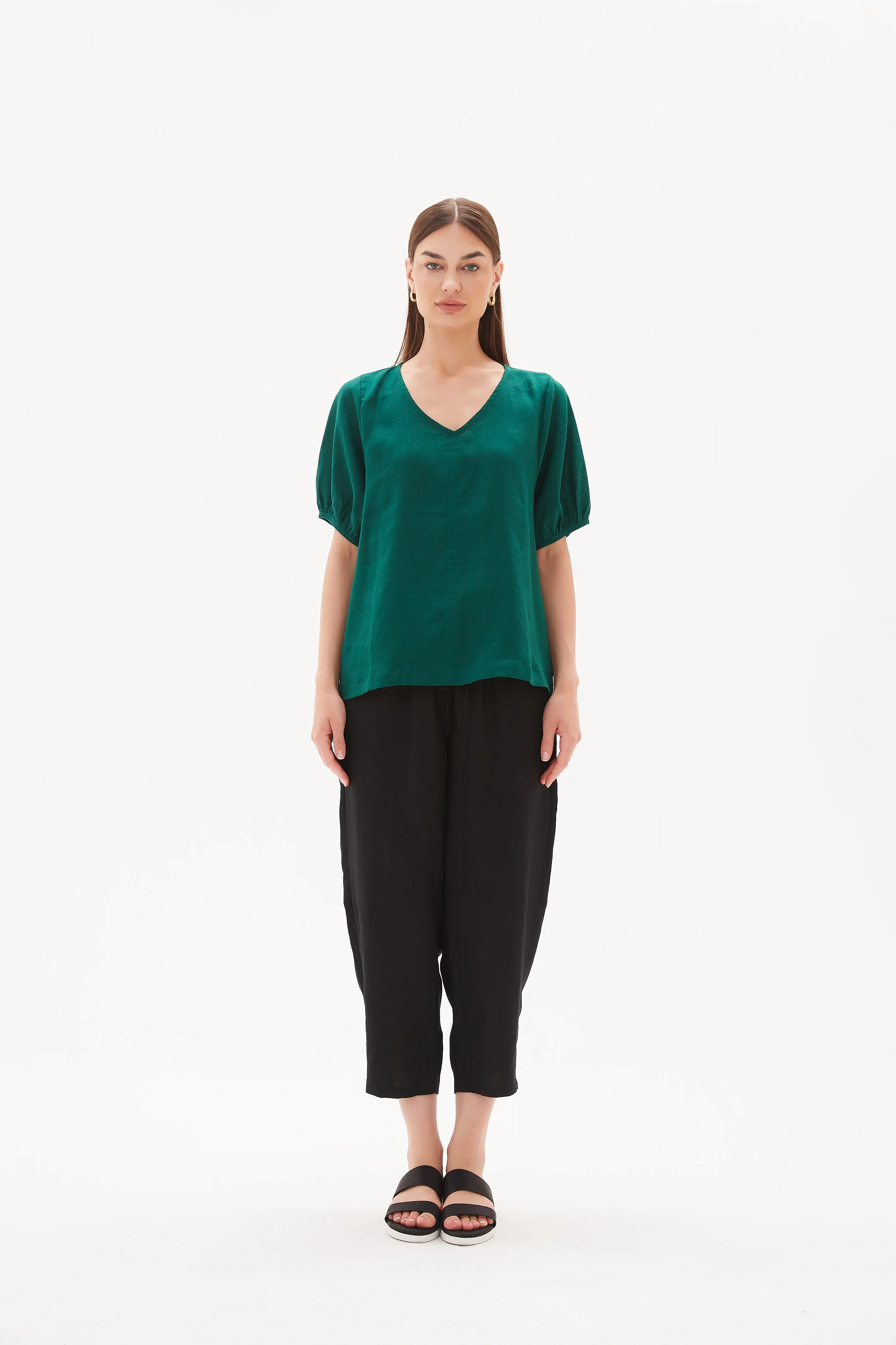 V NECK BISHOP SLEEVE TOP - Image 31