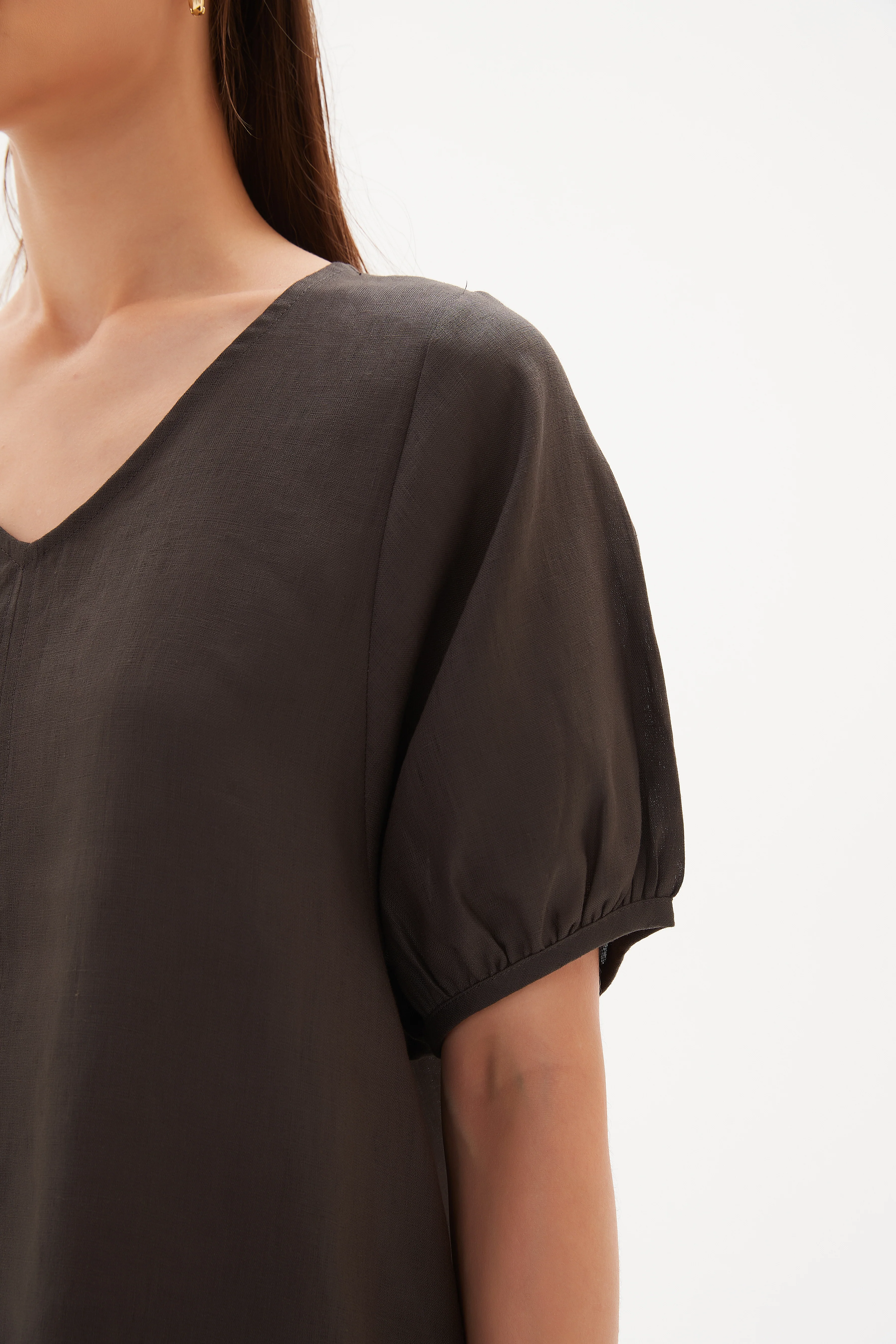 V NECK BISHOP SLEEVE TOP - Image 45
