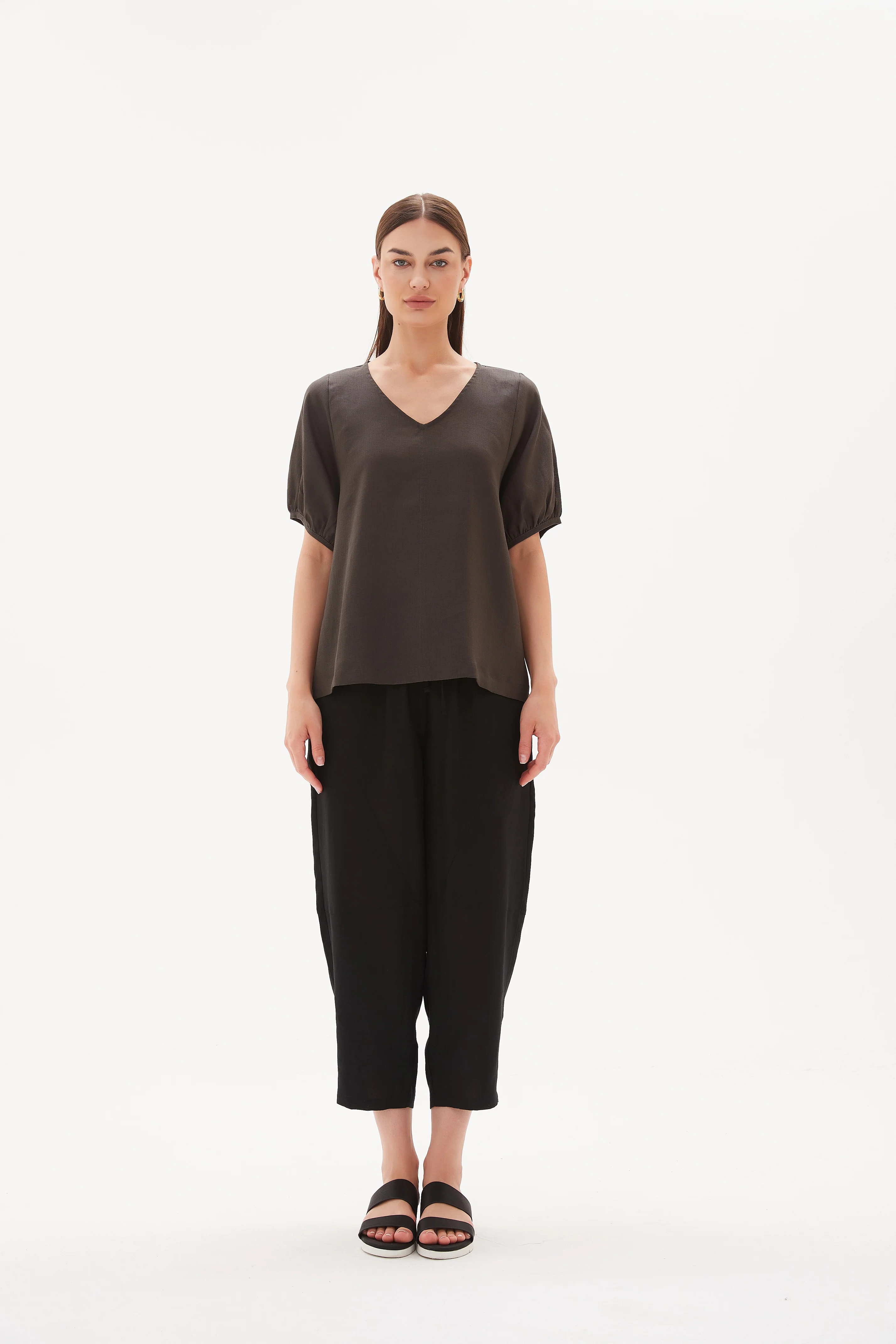 V NECK BISHOP SLEEVE TOP - Image 46