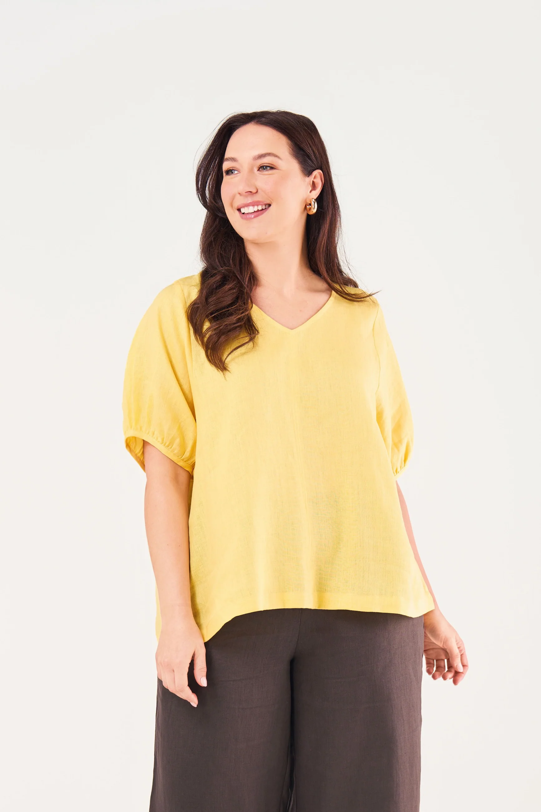 V NECK BISHOP SLEEVE TOP - Image 48