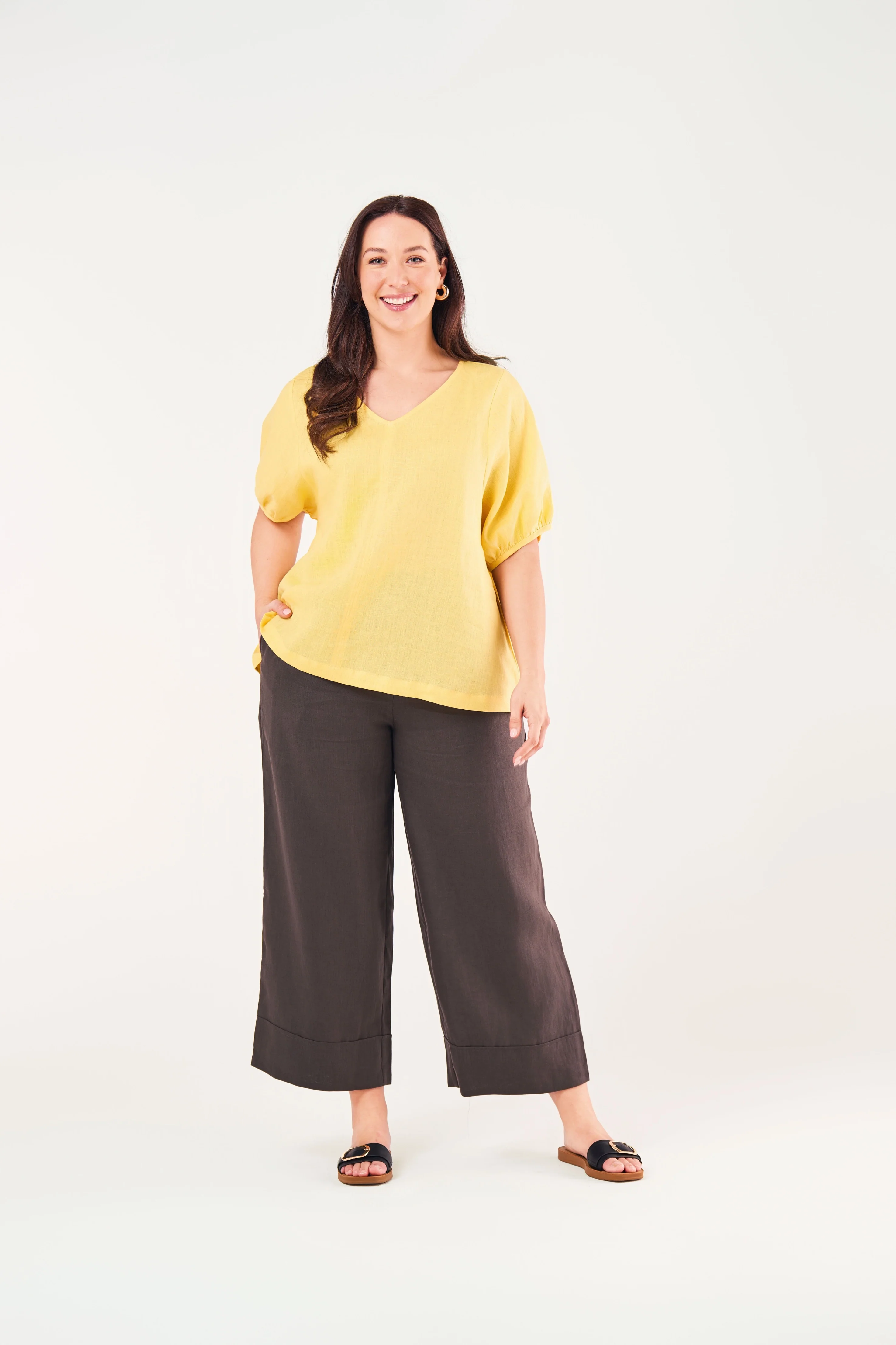 V NECK BISHOP SLEEVE TOP - Image 49