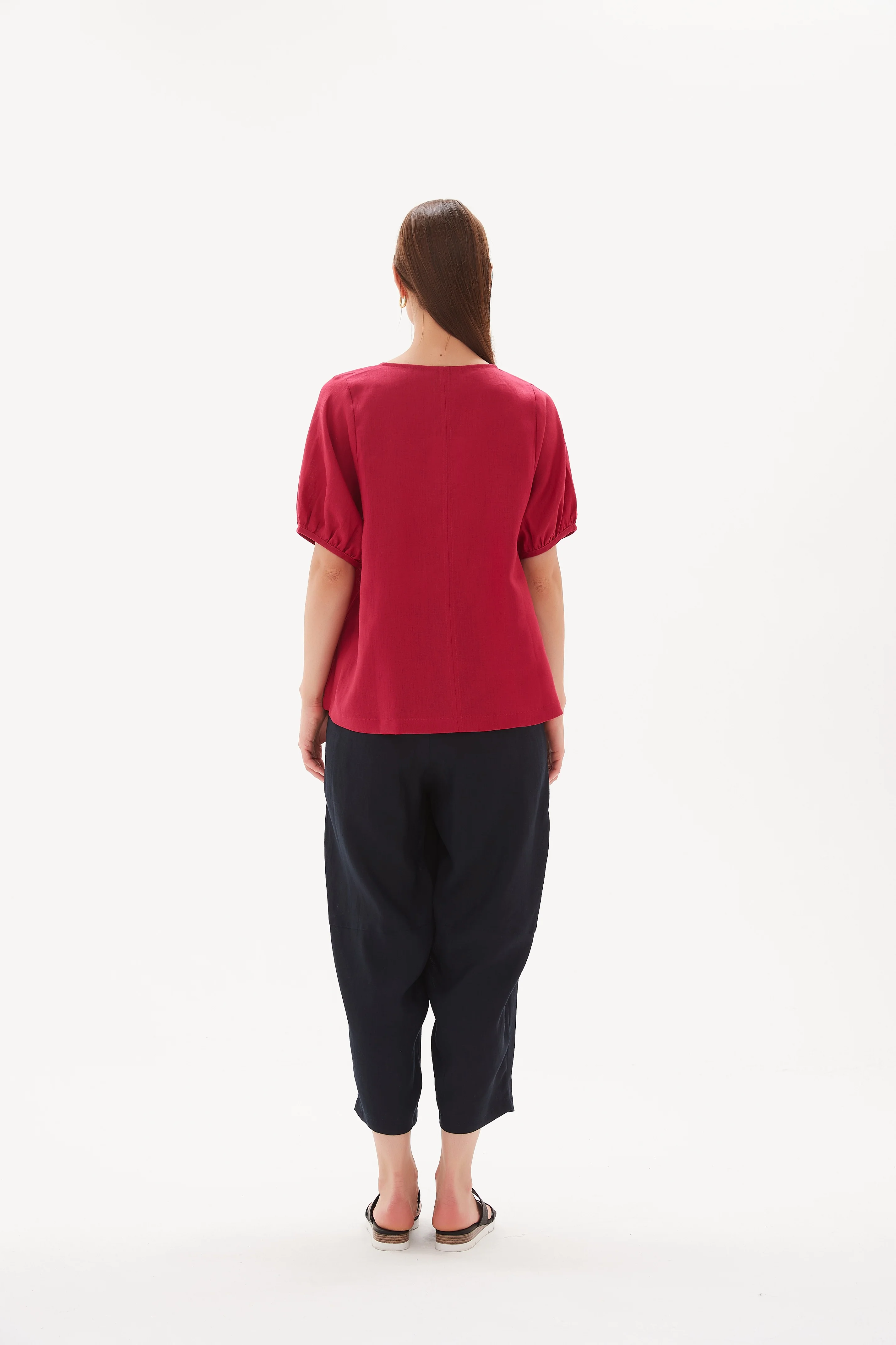 V NECK BISHOP SLEEVE TOP - Image 5