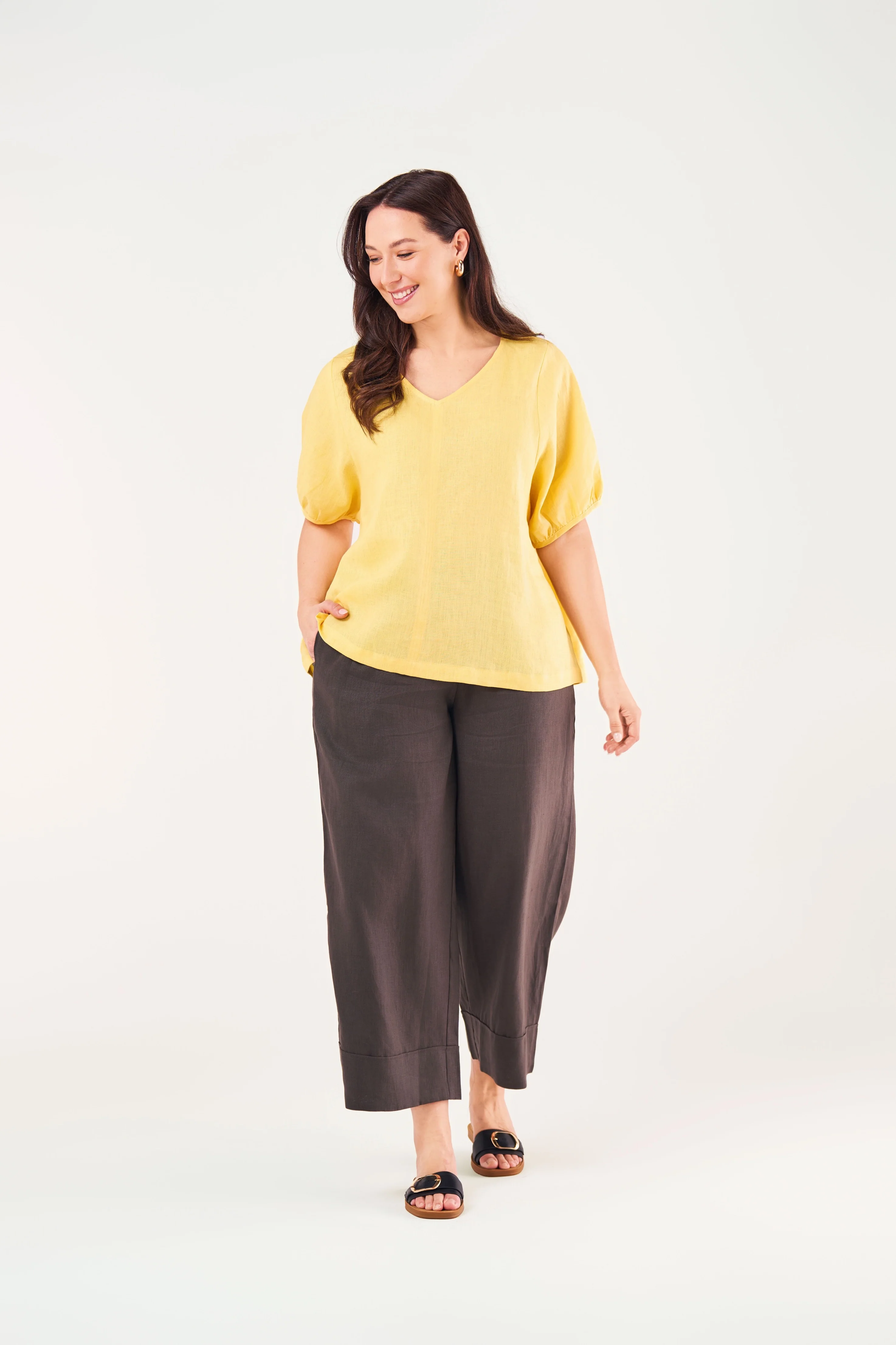 V NECK BISHOP SLEEVE TOP - Image 50