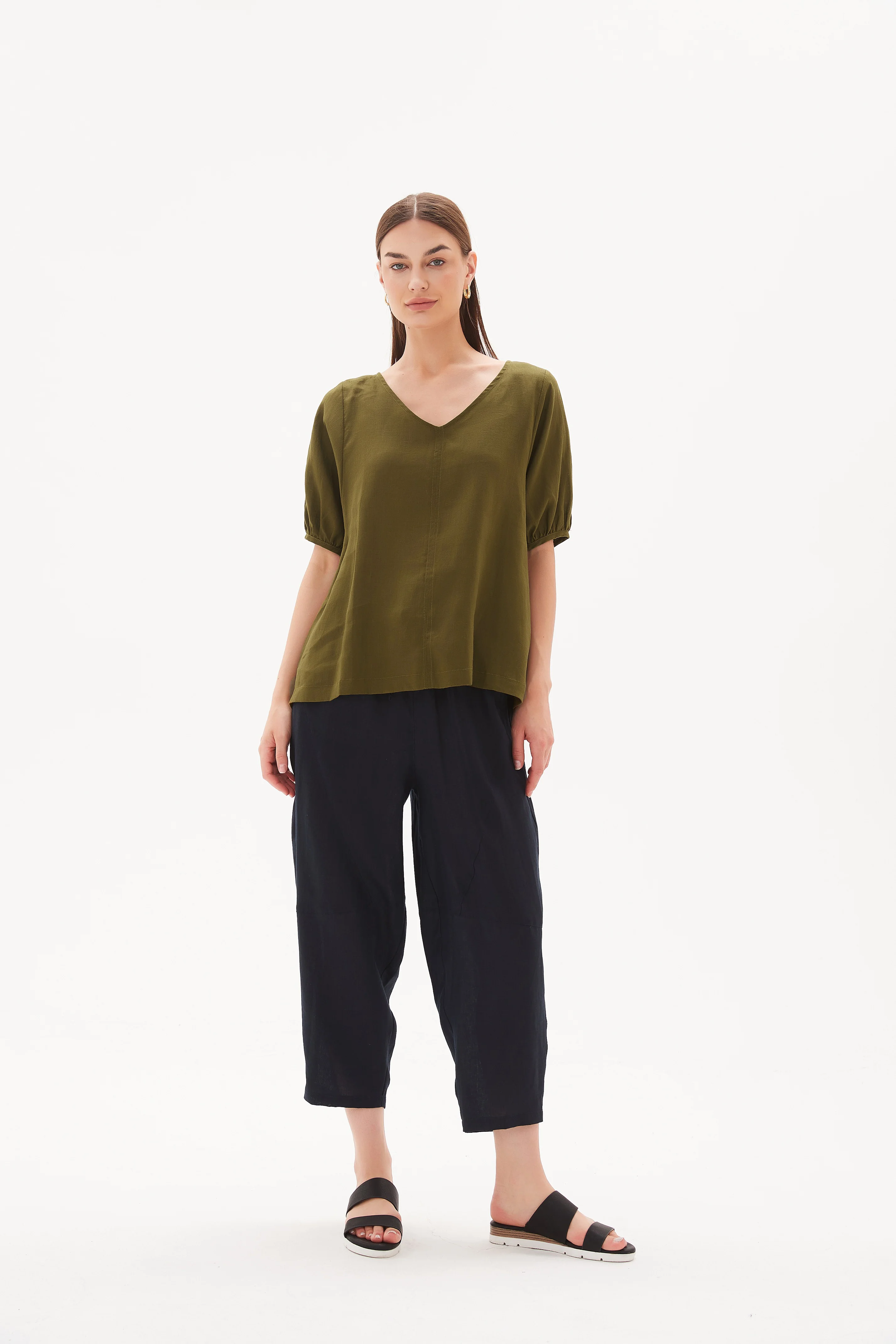 V NECK BISHOP SLEEVE TOP - Image 56