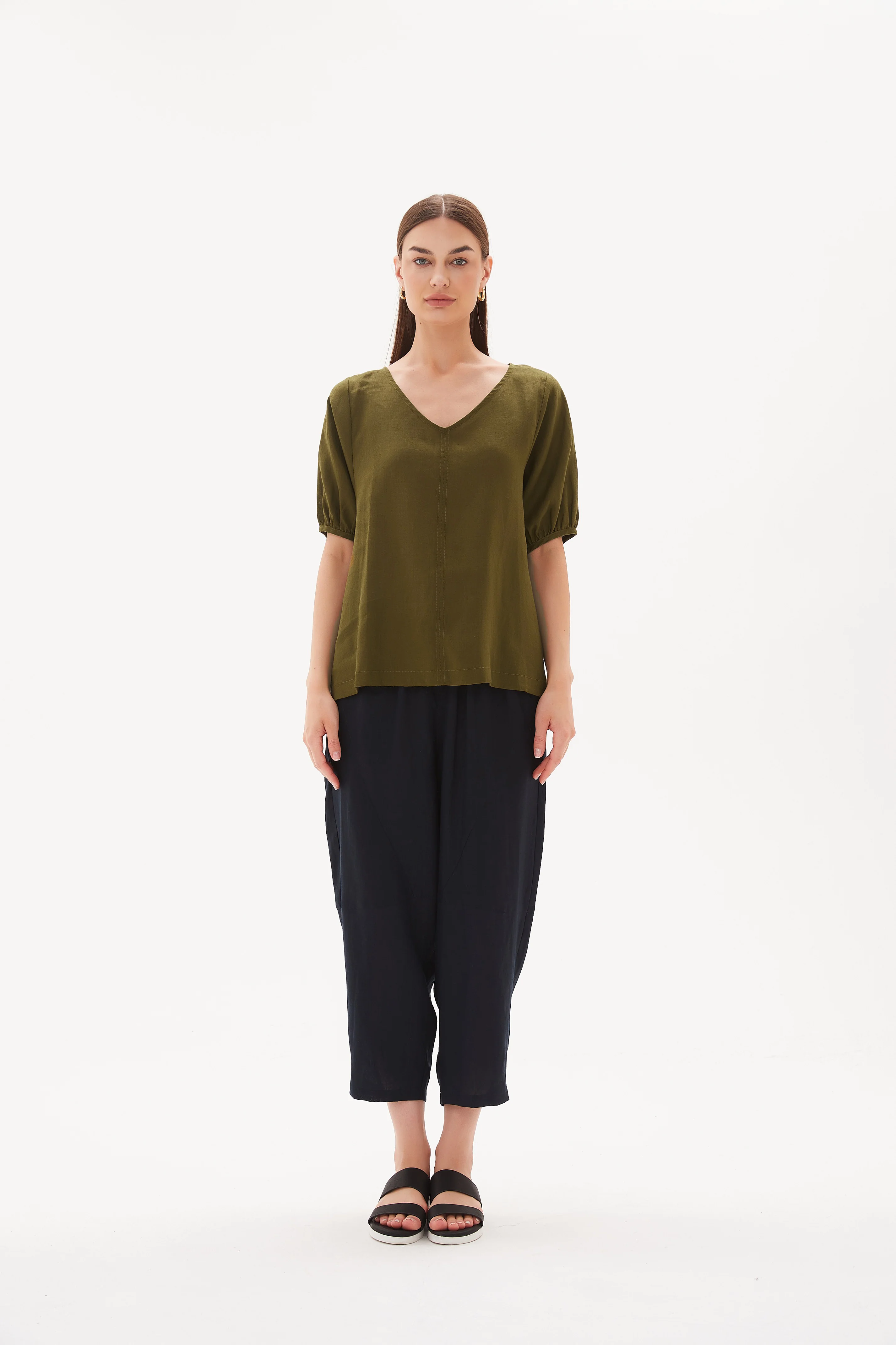 V NECK BISHOP SLEEVE TOP - Image 57