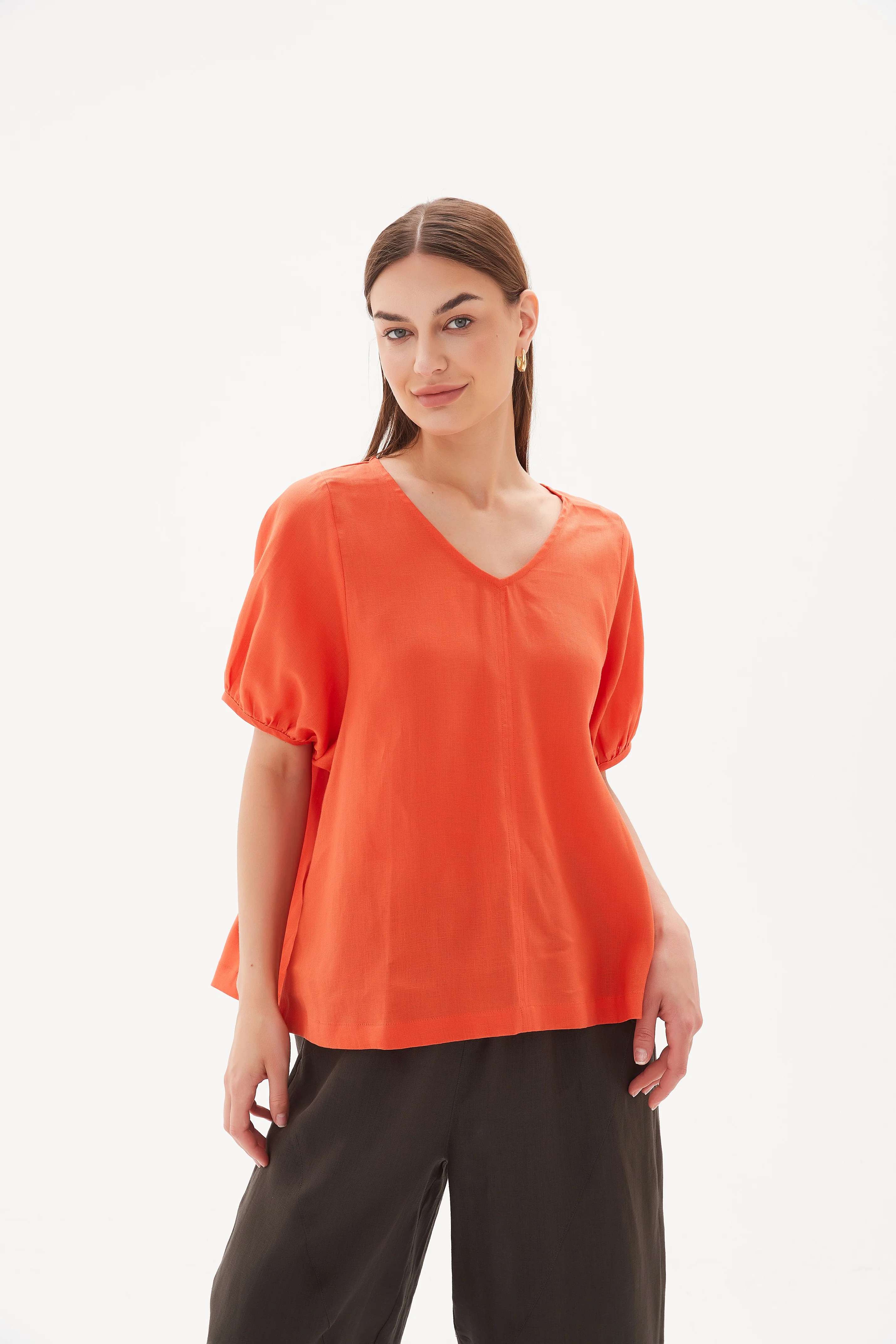 V NECK BISHOP SLEEVE TOP - Image 8
