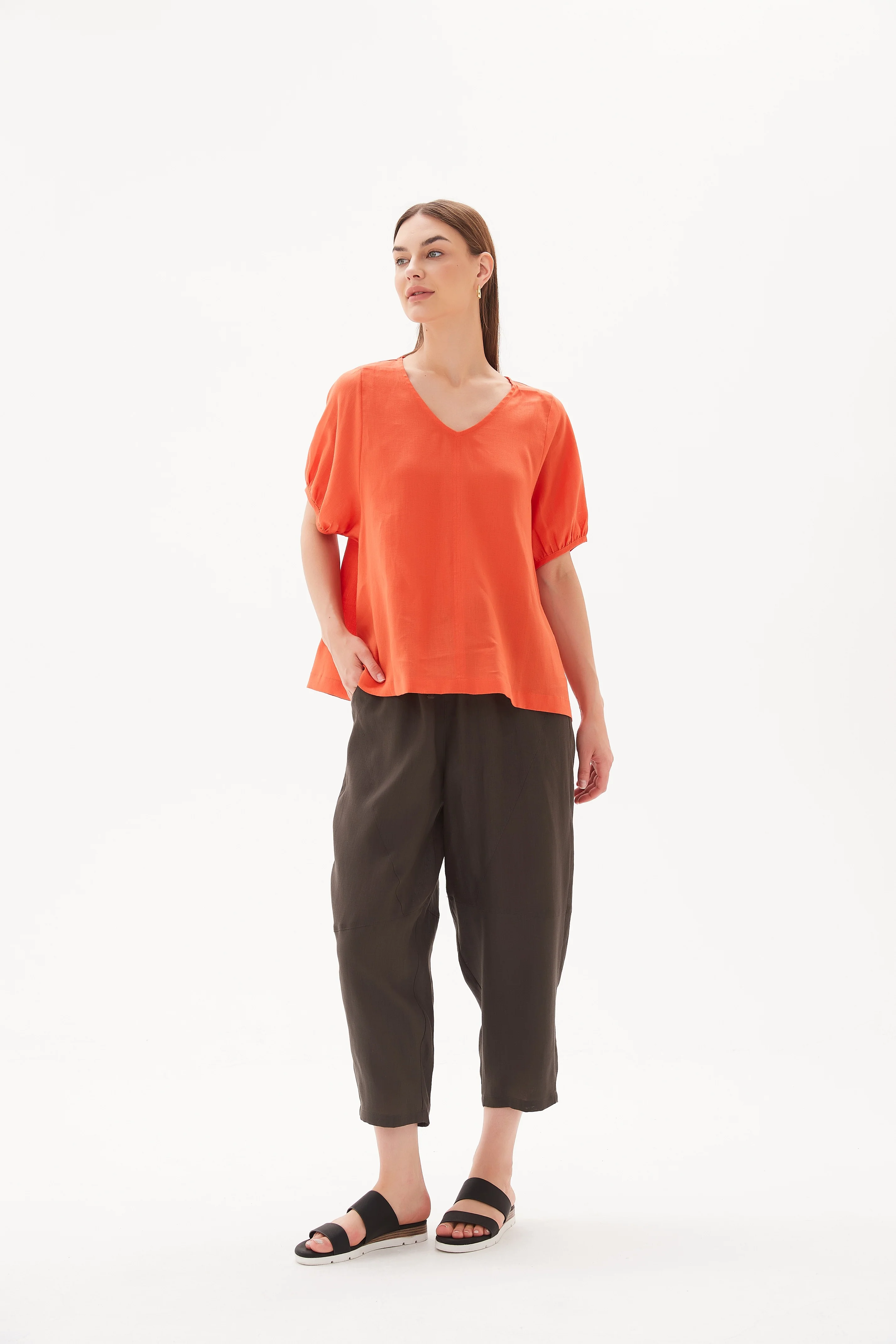 V NECK BISHOP SLEEVE TOP - Image 9