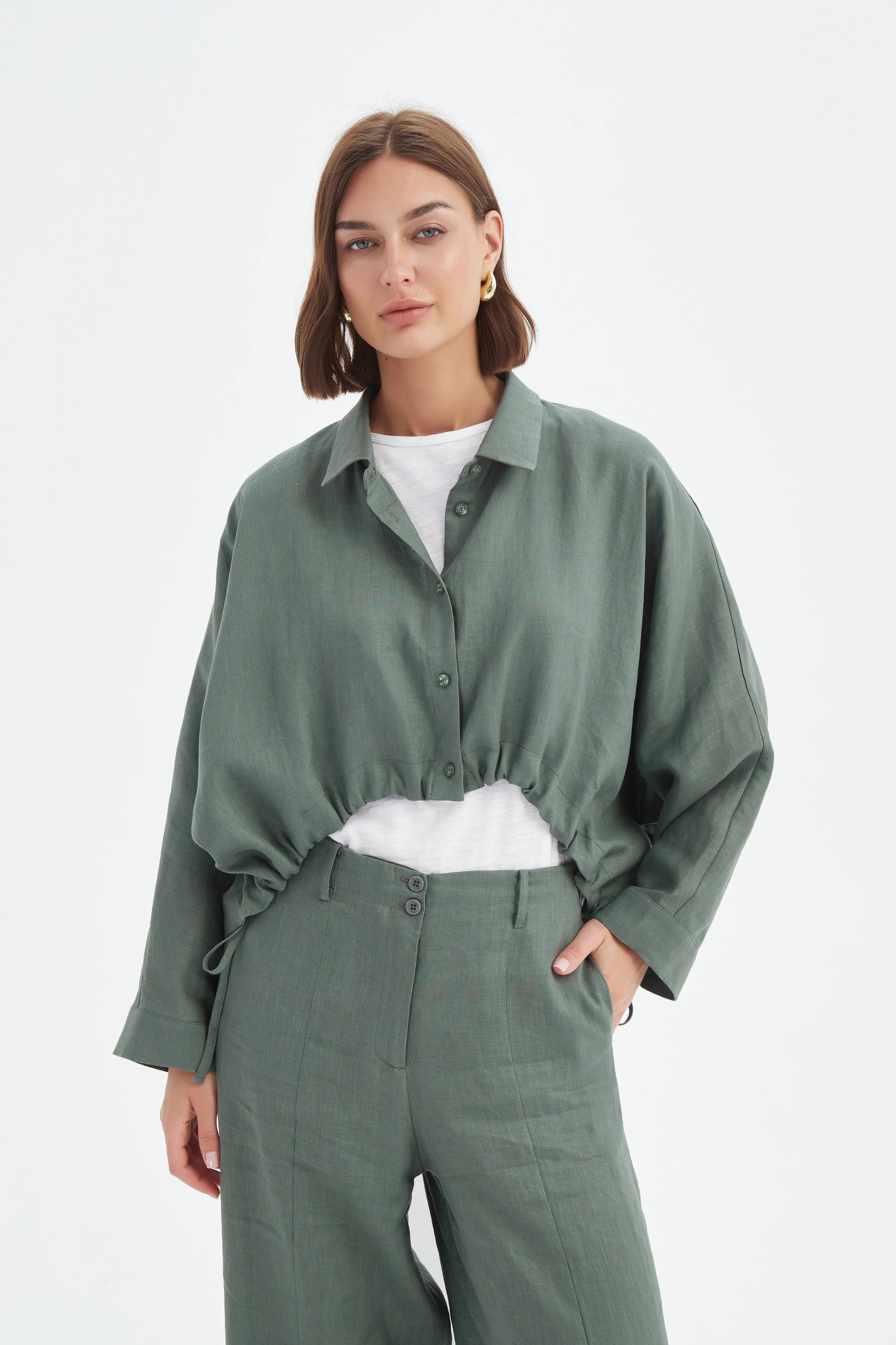 WIDE CROP OVERSHIRT - Image 3