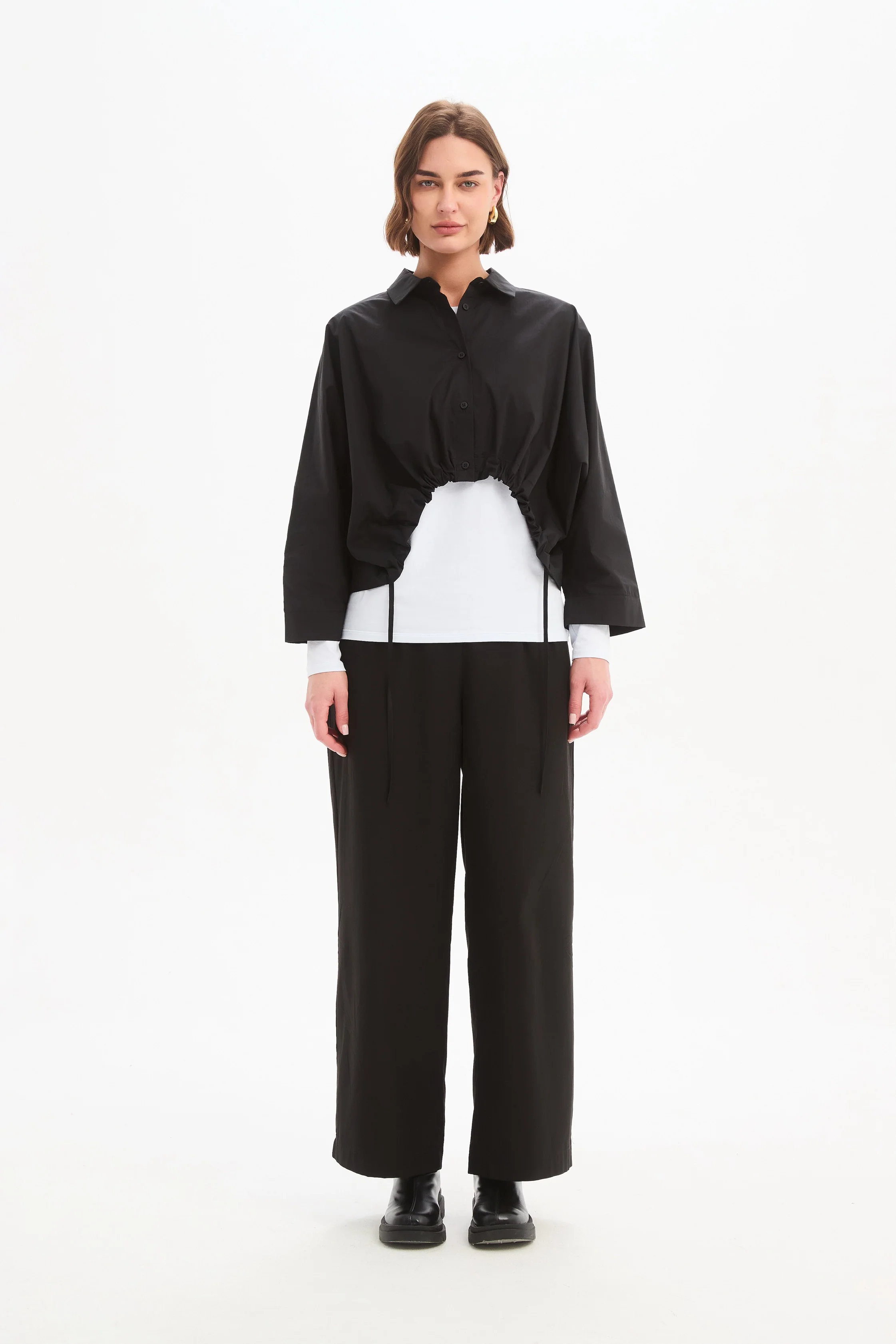 WIDE CROP POPLIN OVERSHIRT - Image 10