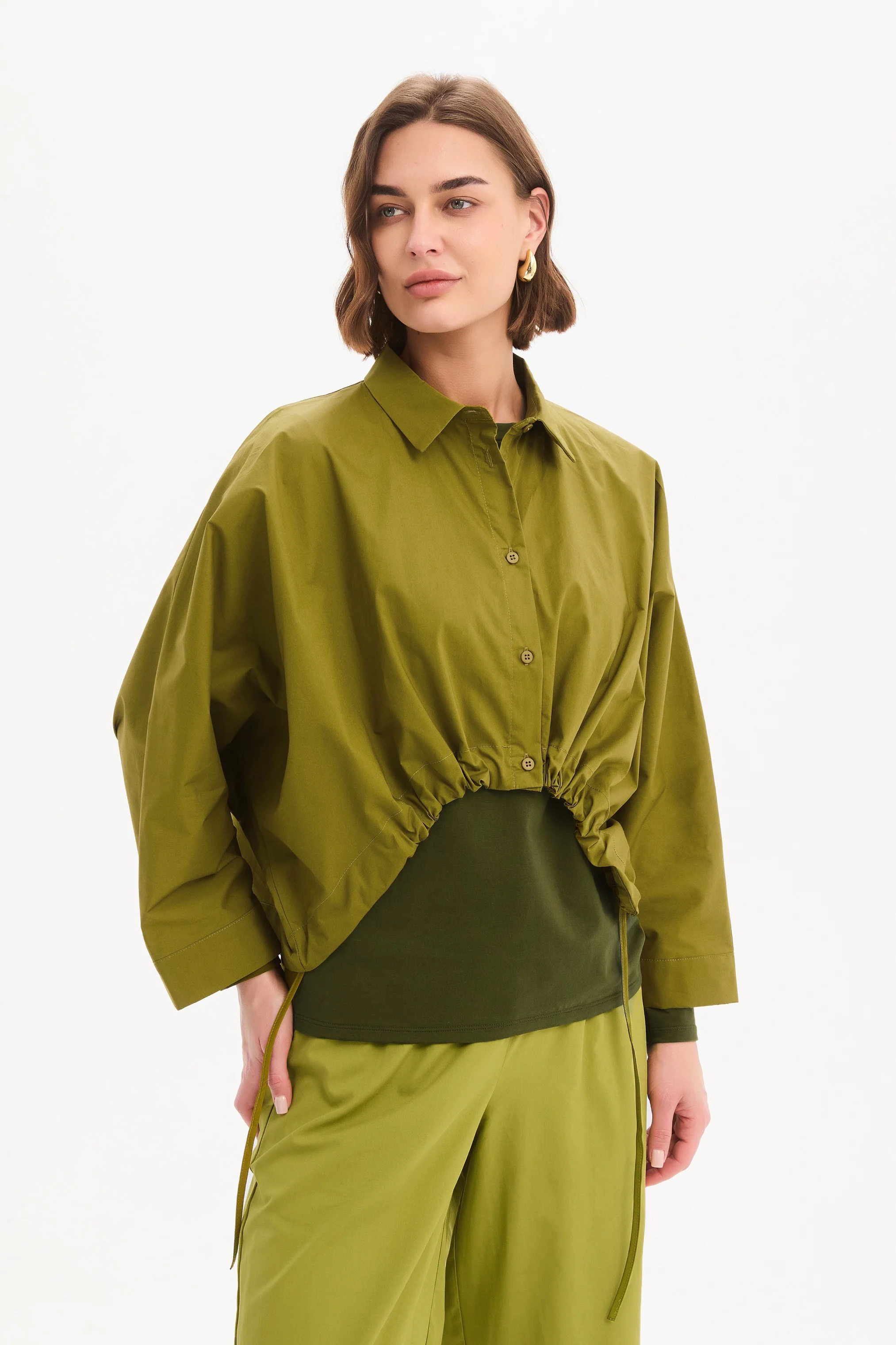 WIDE CROP POPLIN OVERSHIRT - Image 17