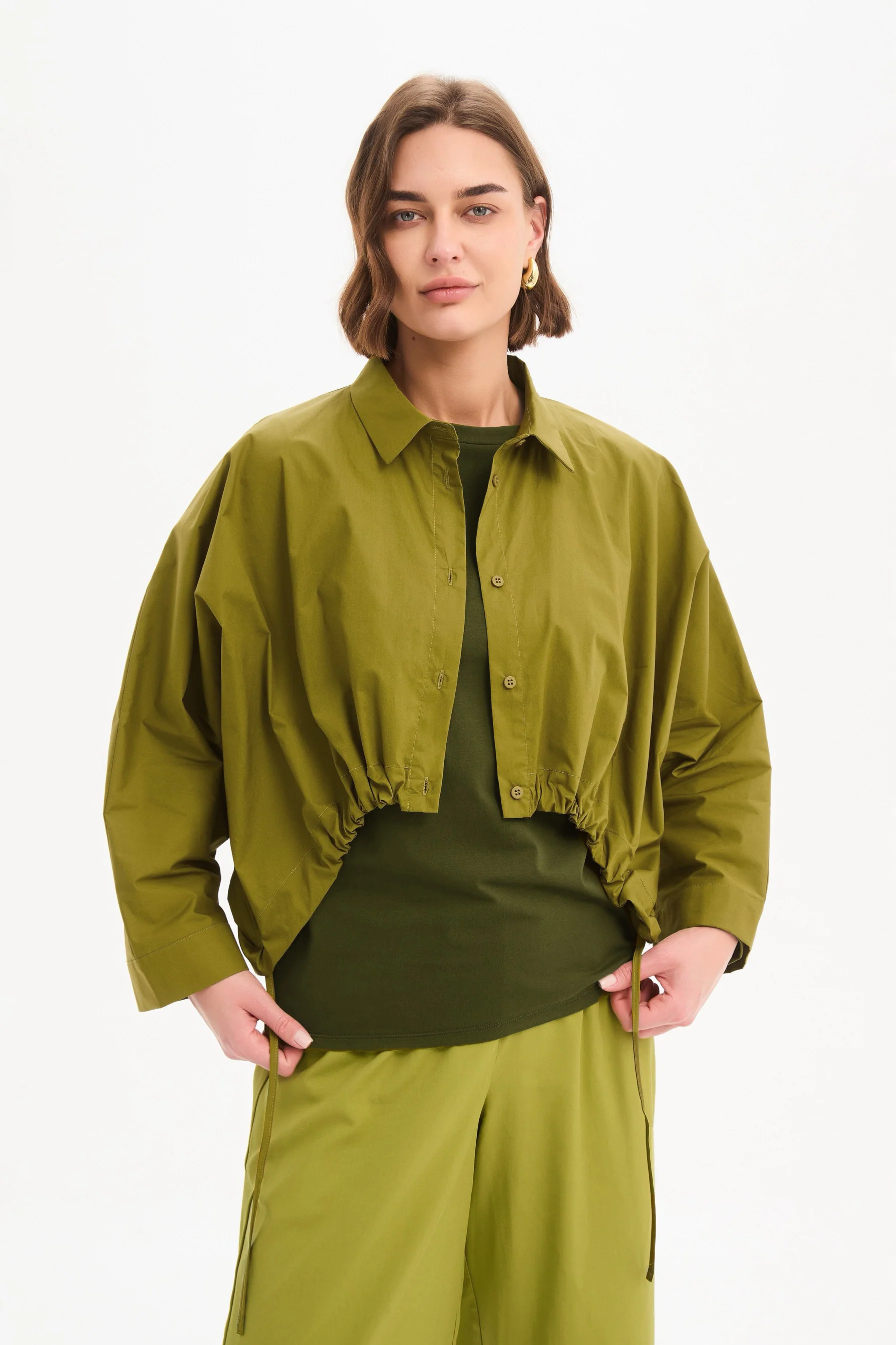 WIDE CROP POPLIN OVERSHIRT - Image 18