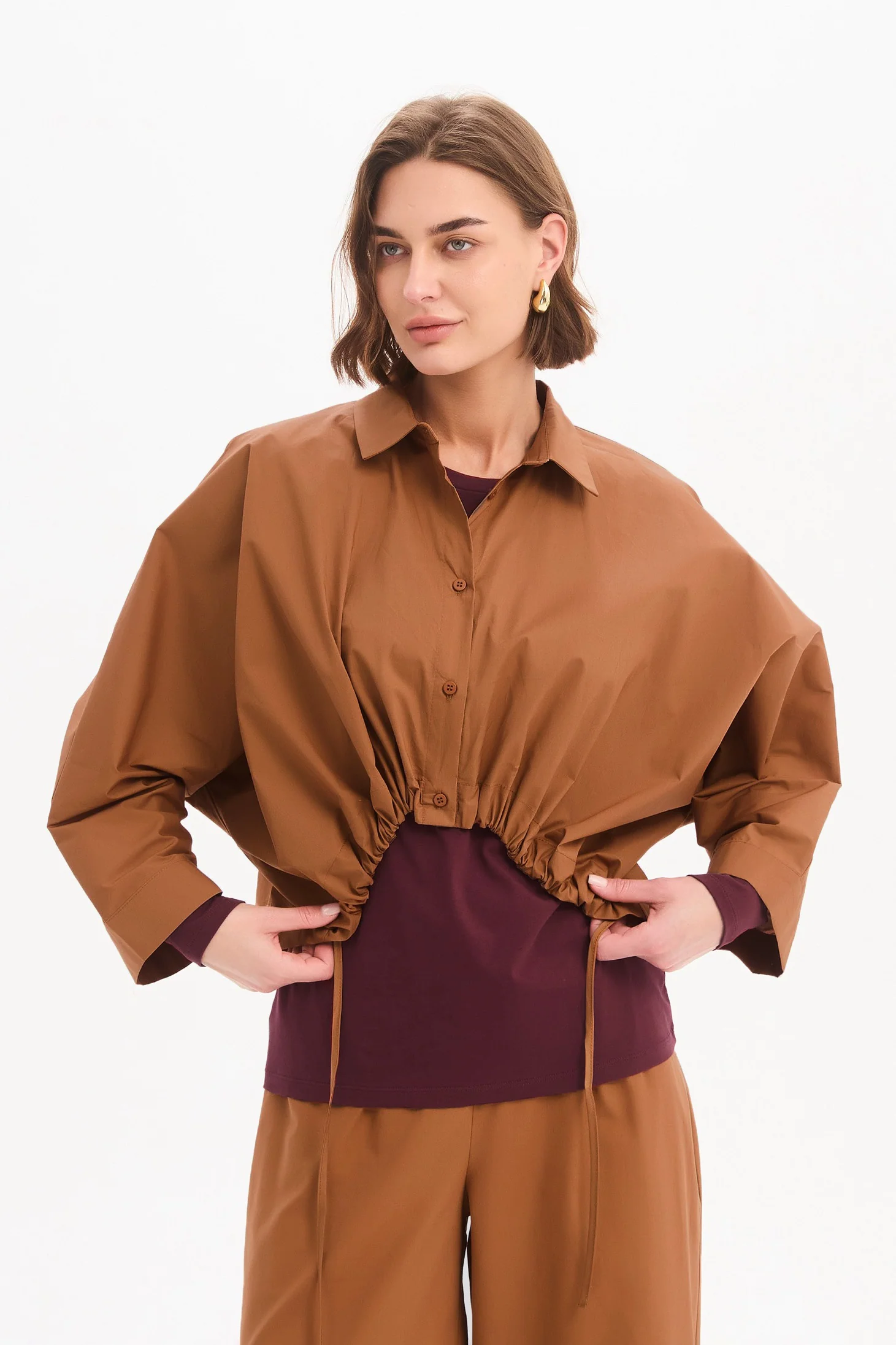 WIDE CROP POPLIN OVERSHIRT - Image 24