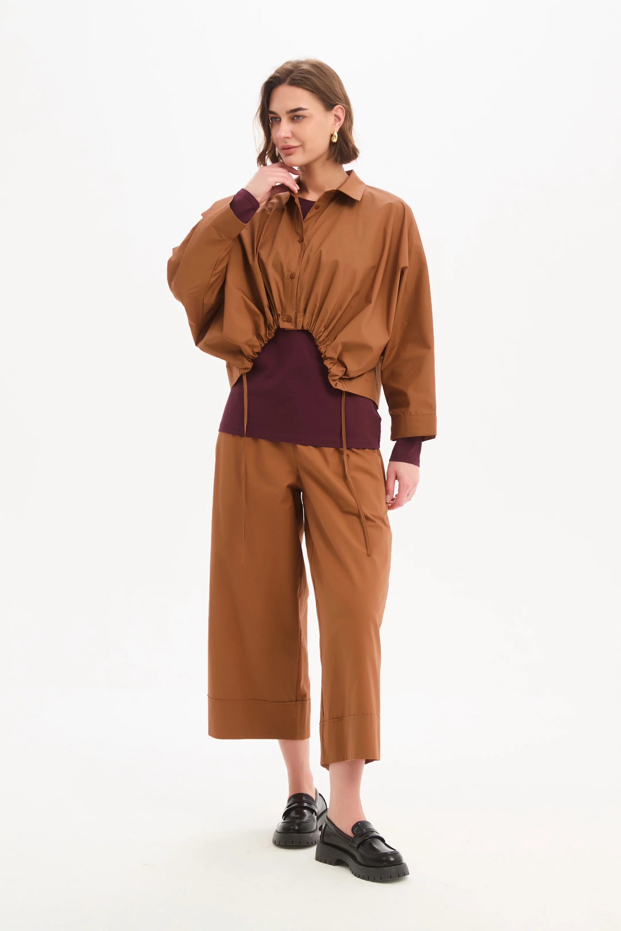 WIDE CROP POPLIN OVERSHIRT - Image 25