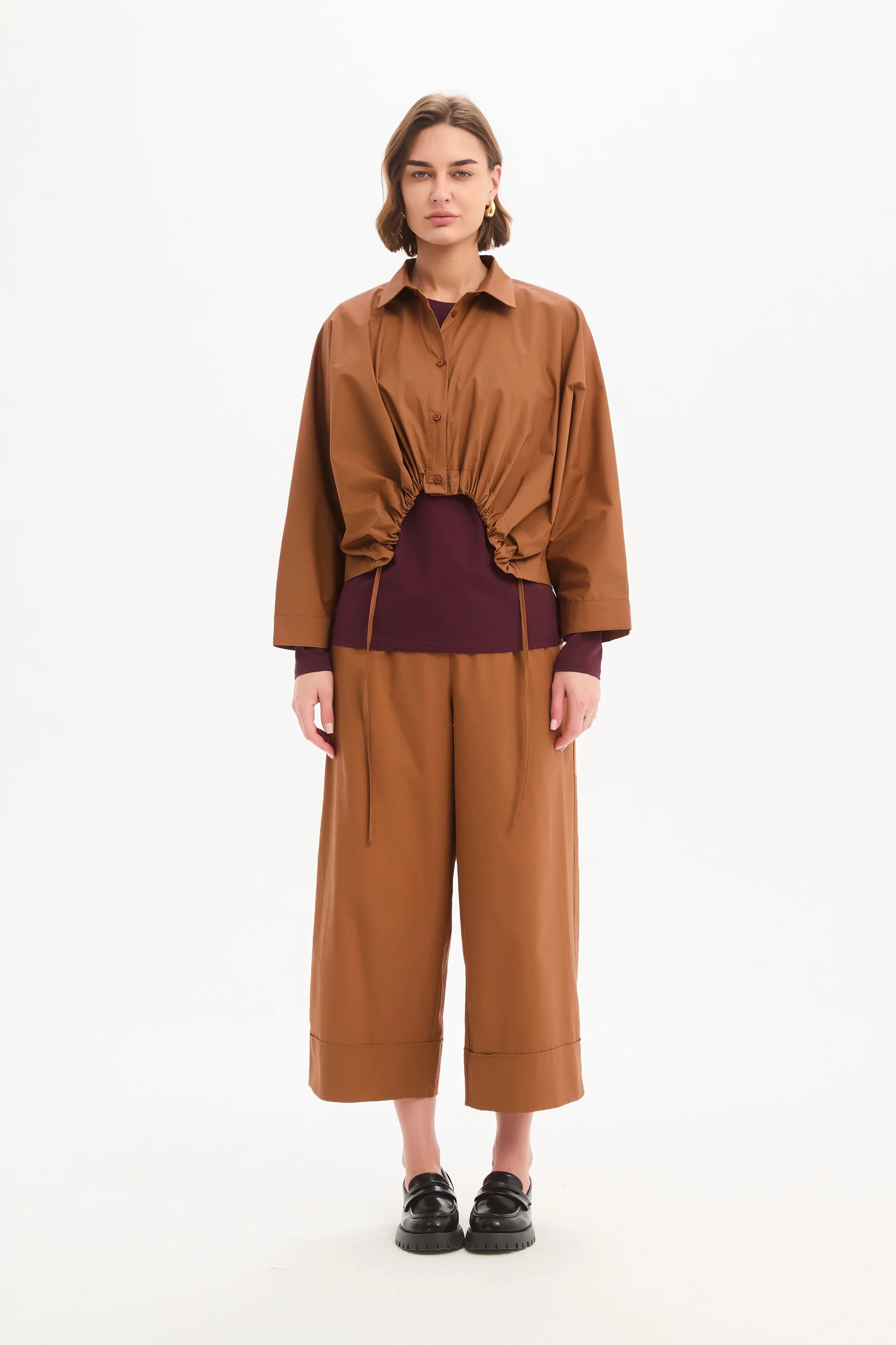 WIDE CROP POPLIN OVERSHIRT - Image 26