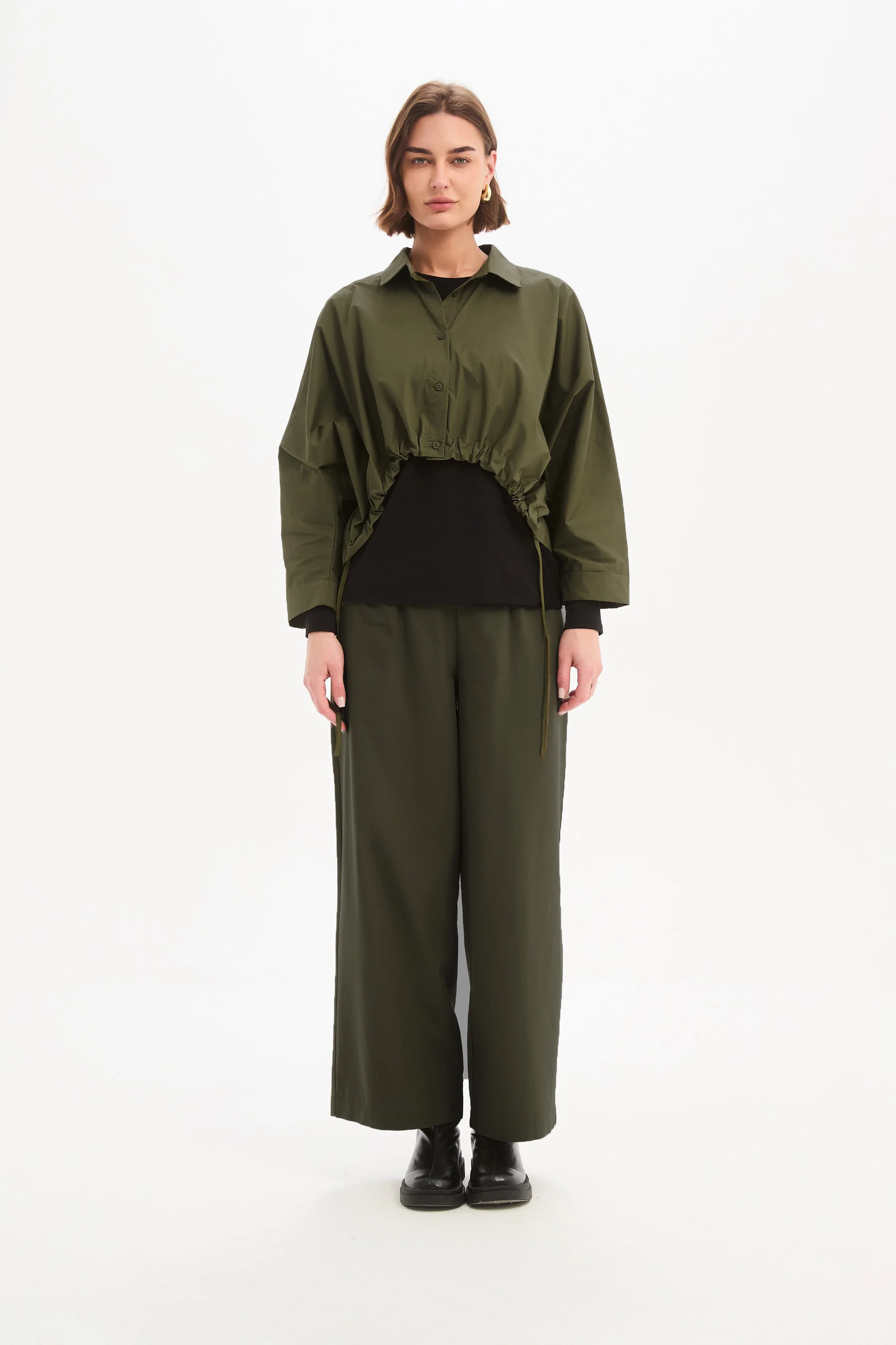 WIDE CROP POPLIN OVERSHIRT - Image 6