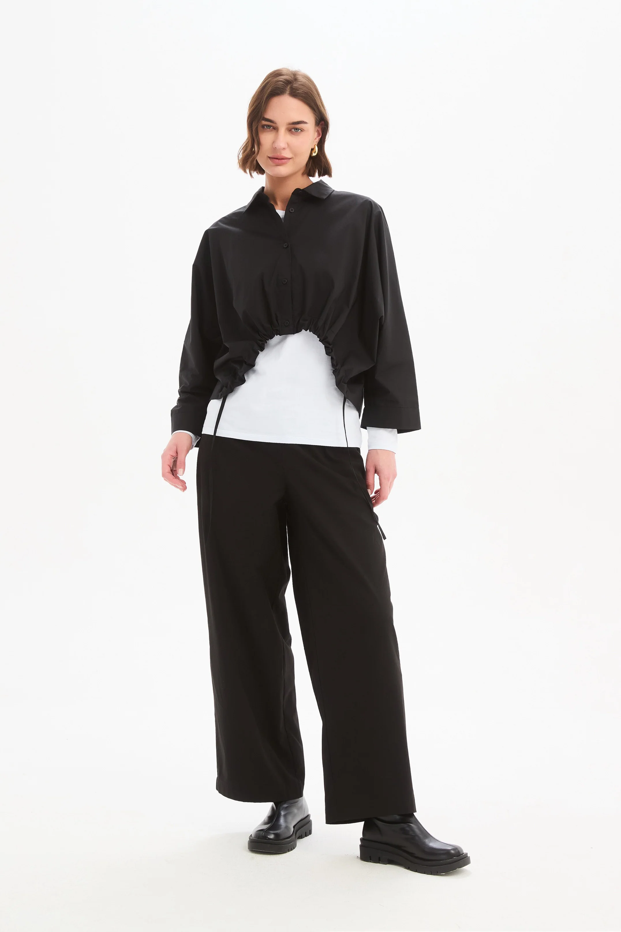 WIDE CROP POPLIN OVERSHIRT - Image 9