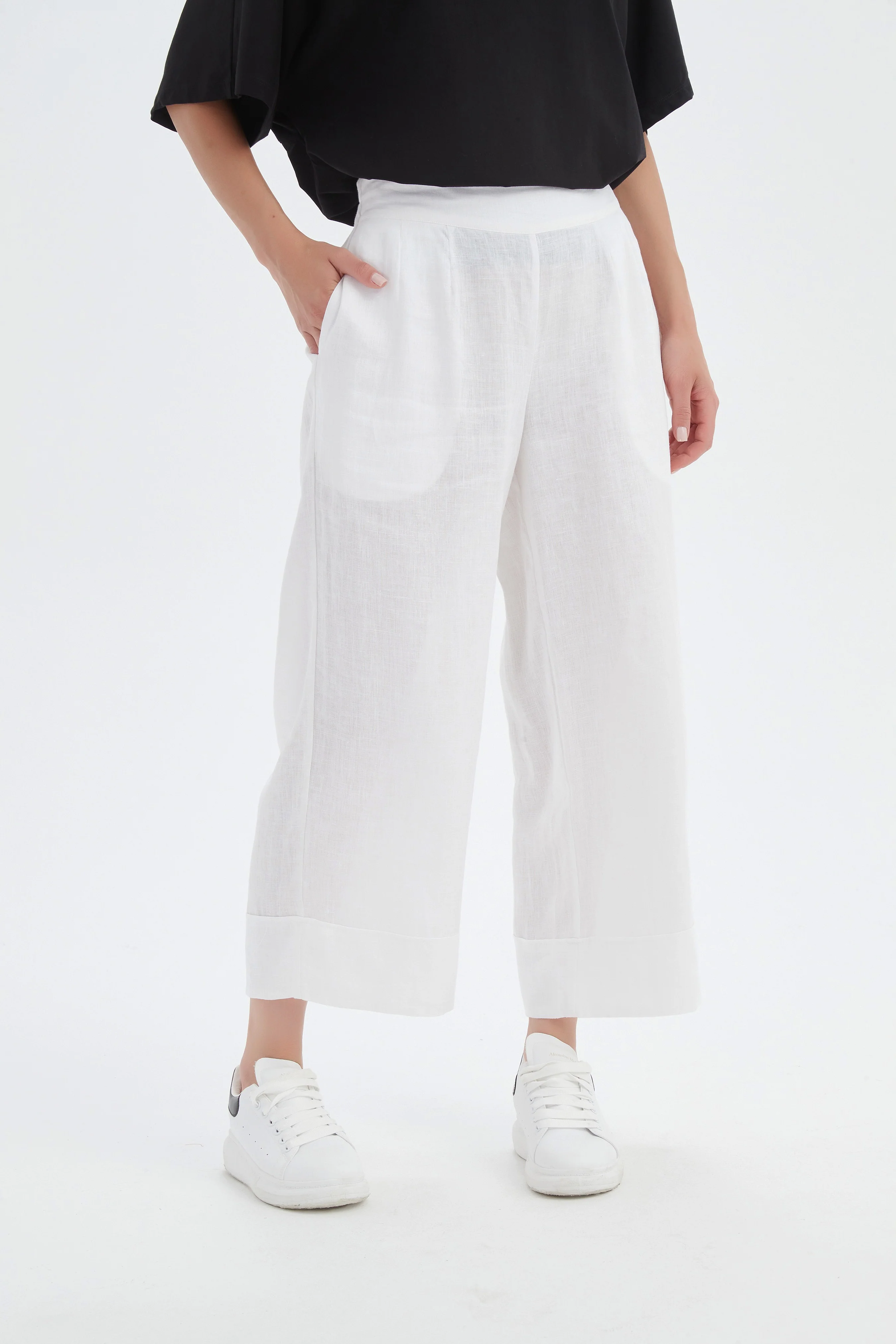 WIDE LEG LINEN PANT - Image 17