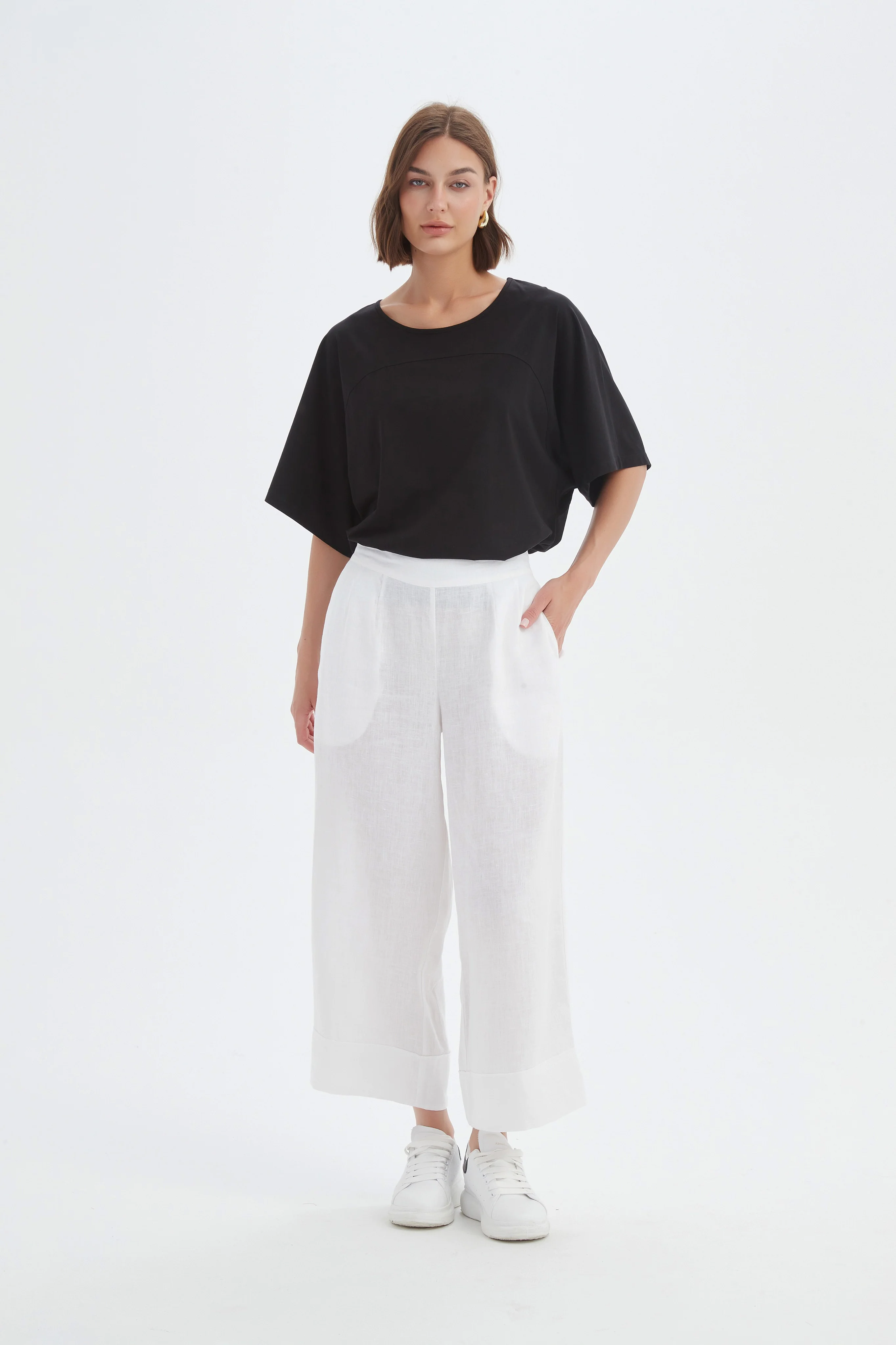 WIDE LEG LINEN PANT - Image 19