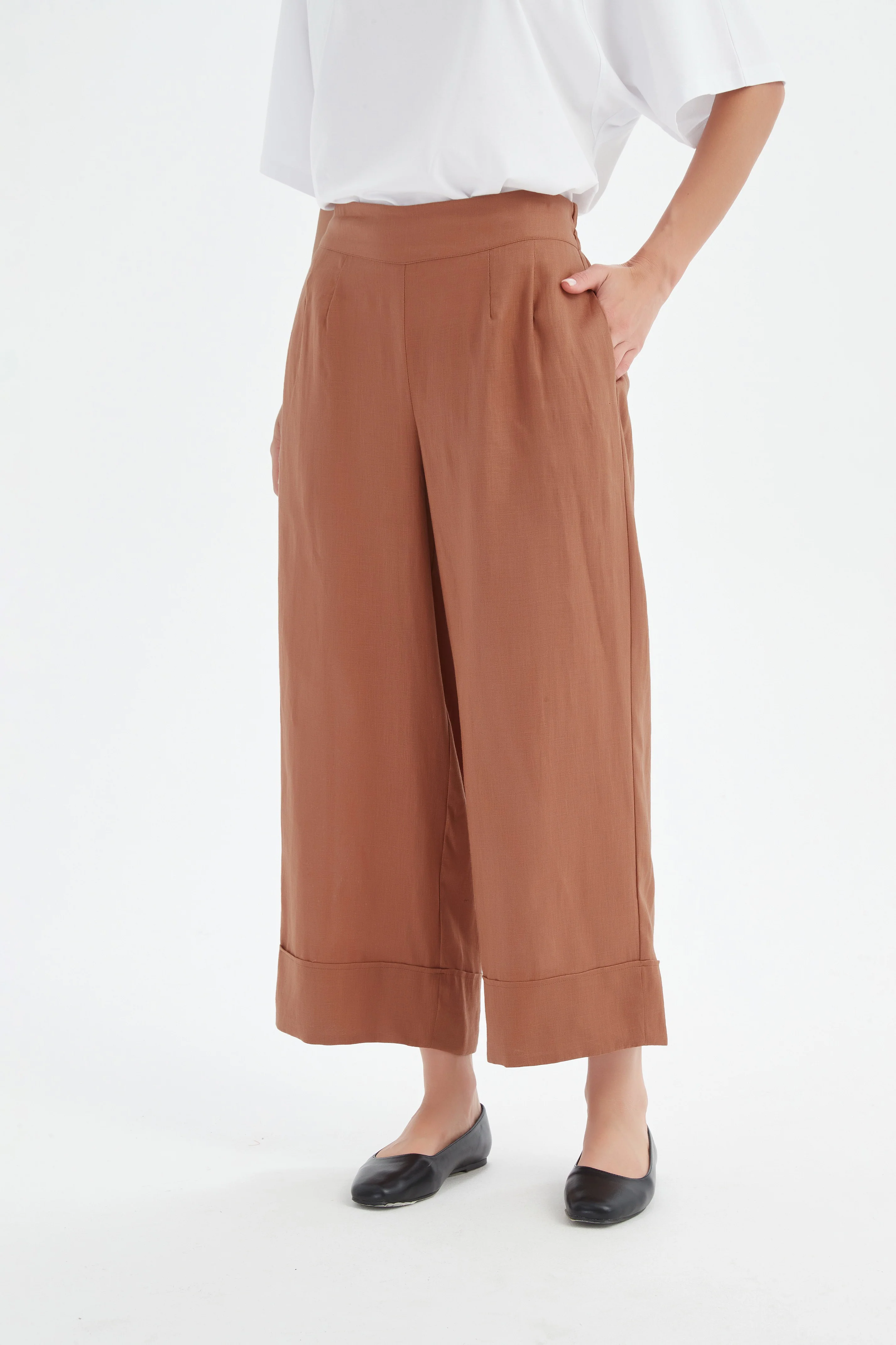WIDE LEG LINEN PANT - Image 2