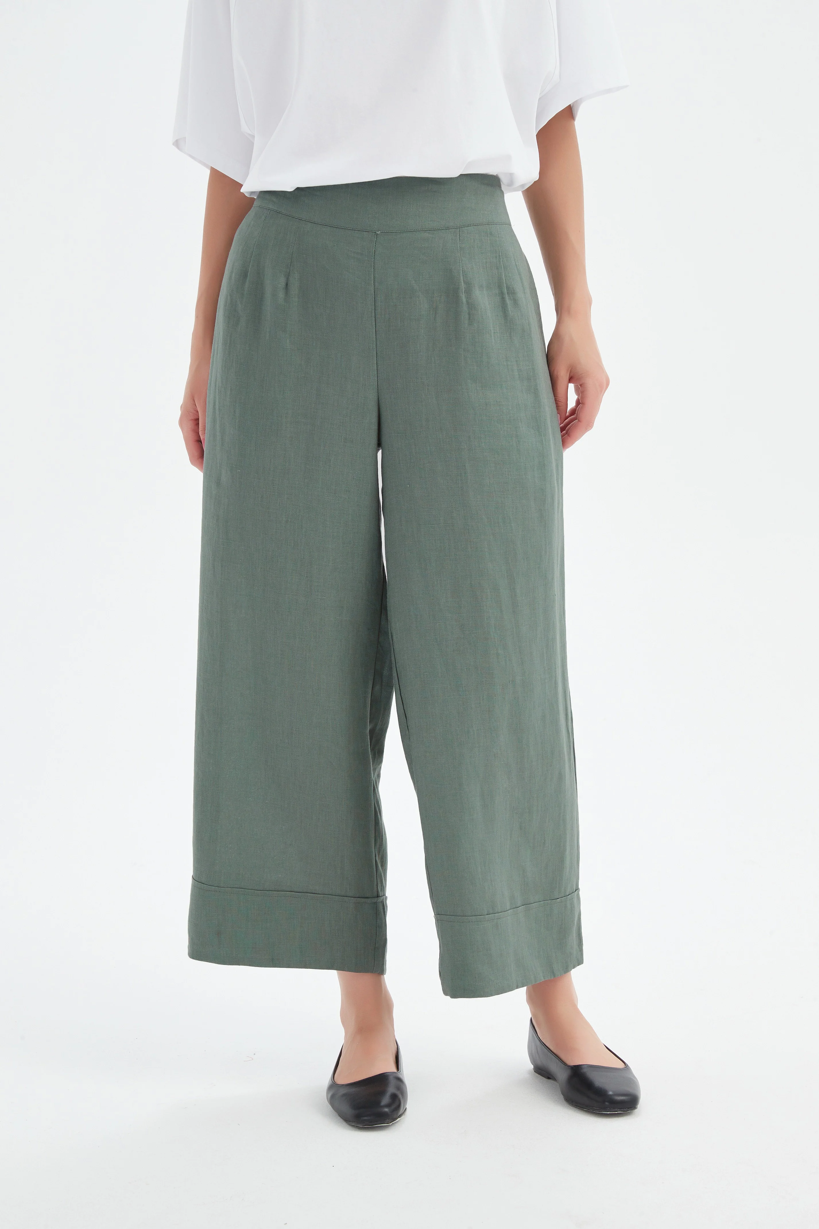WIDE LEG LINEN PANT - Image 22