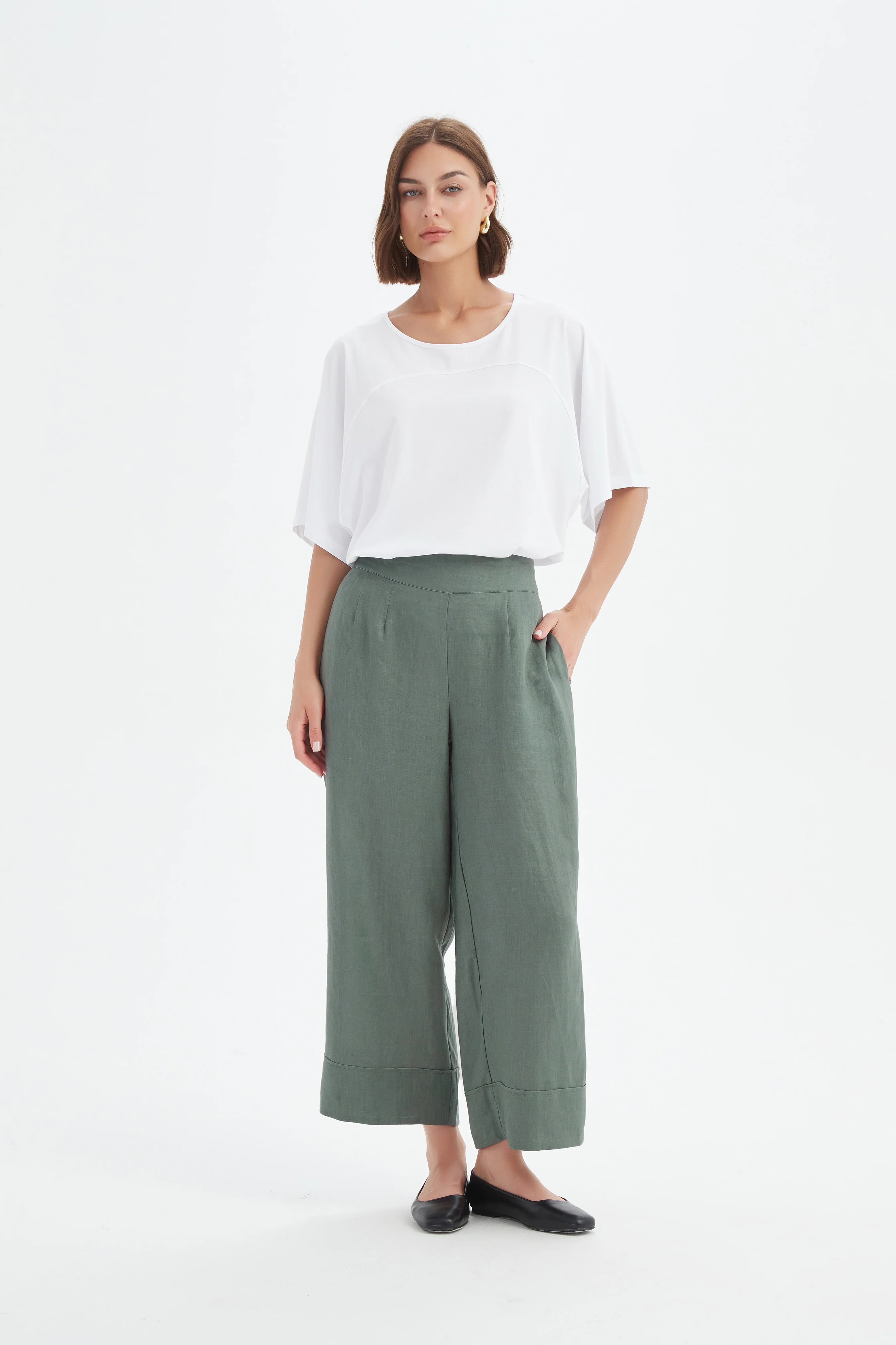 WIDE LEG LINEN PANT - Image 24