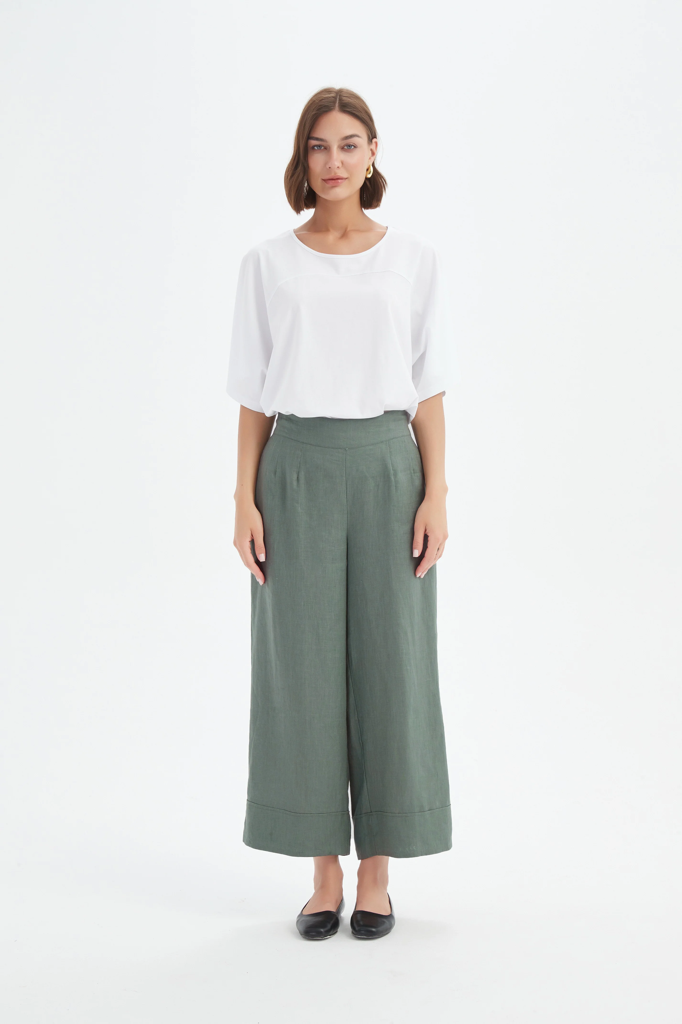 WIDE LEG LINEN PANT - Image 25