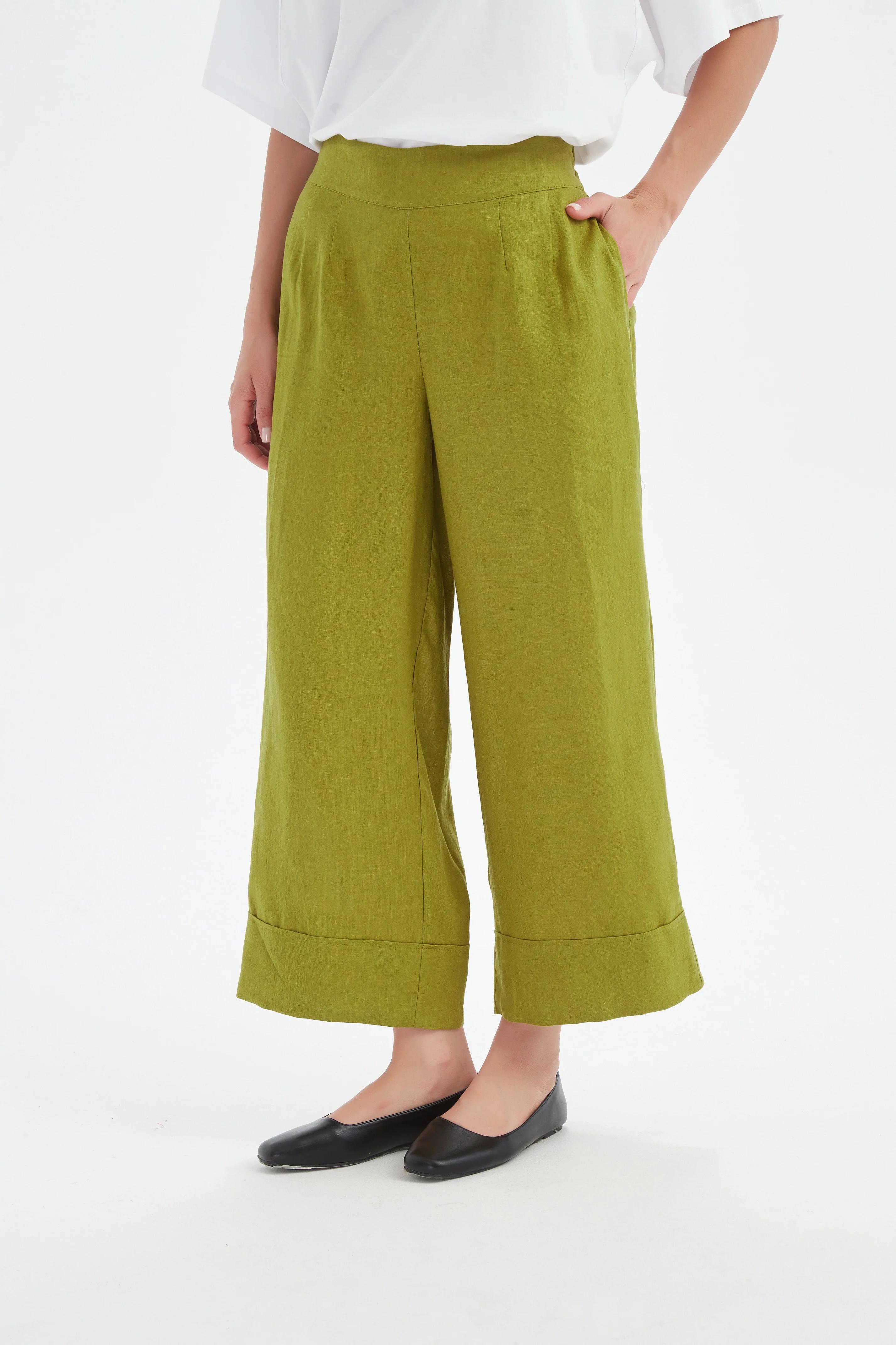 WIDE LEG LINEN PANT - Image 27
