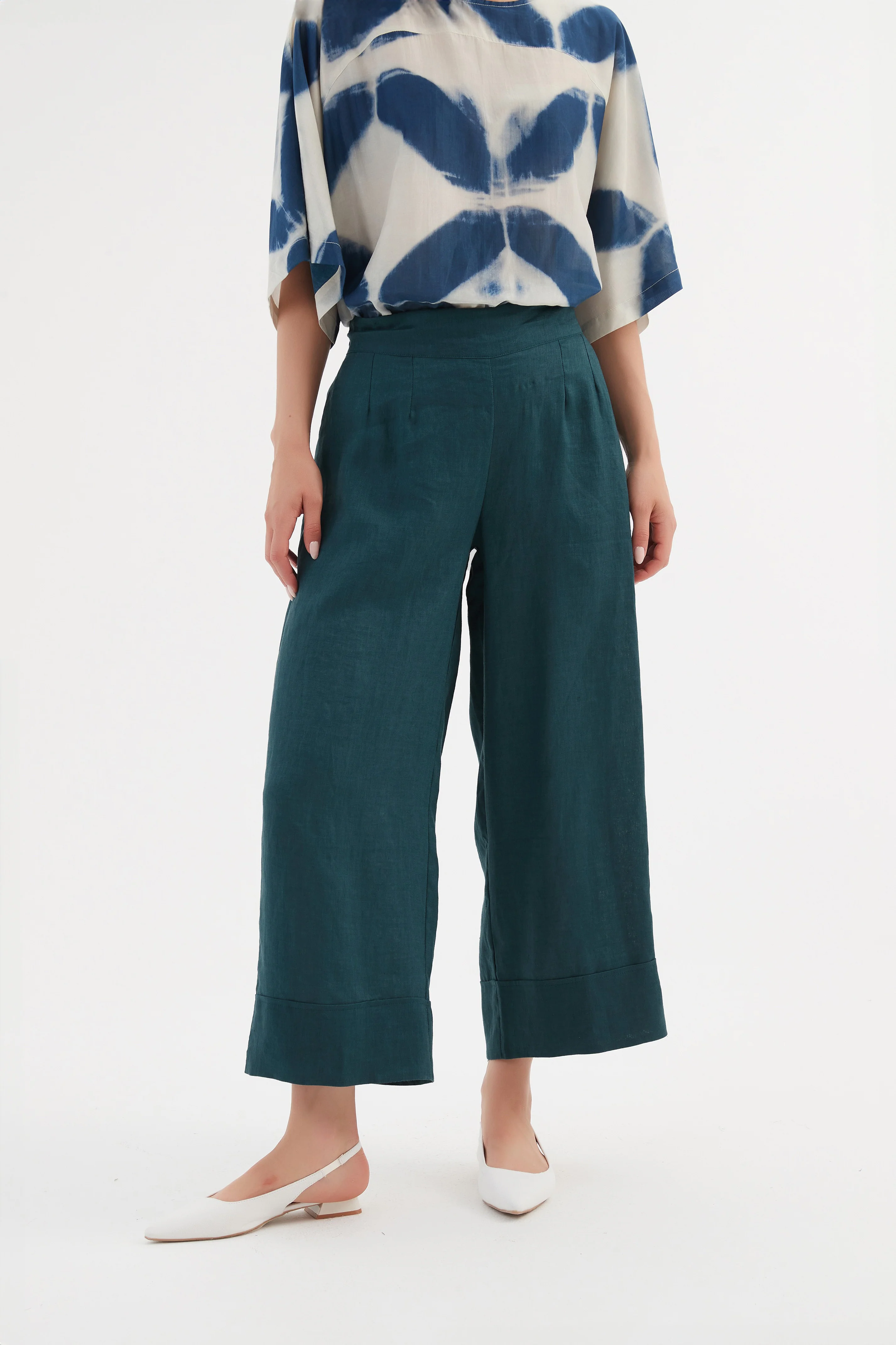 WIDE LEG LINEN PANT - Image 32
