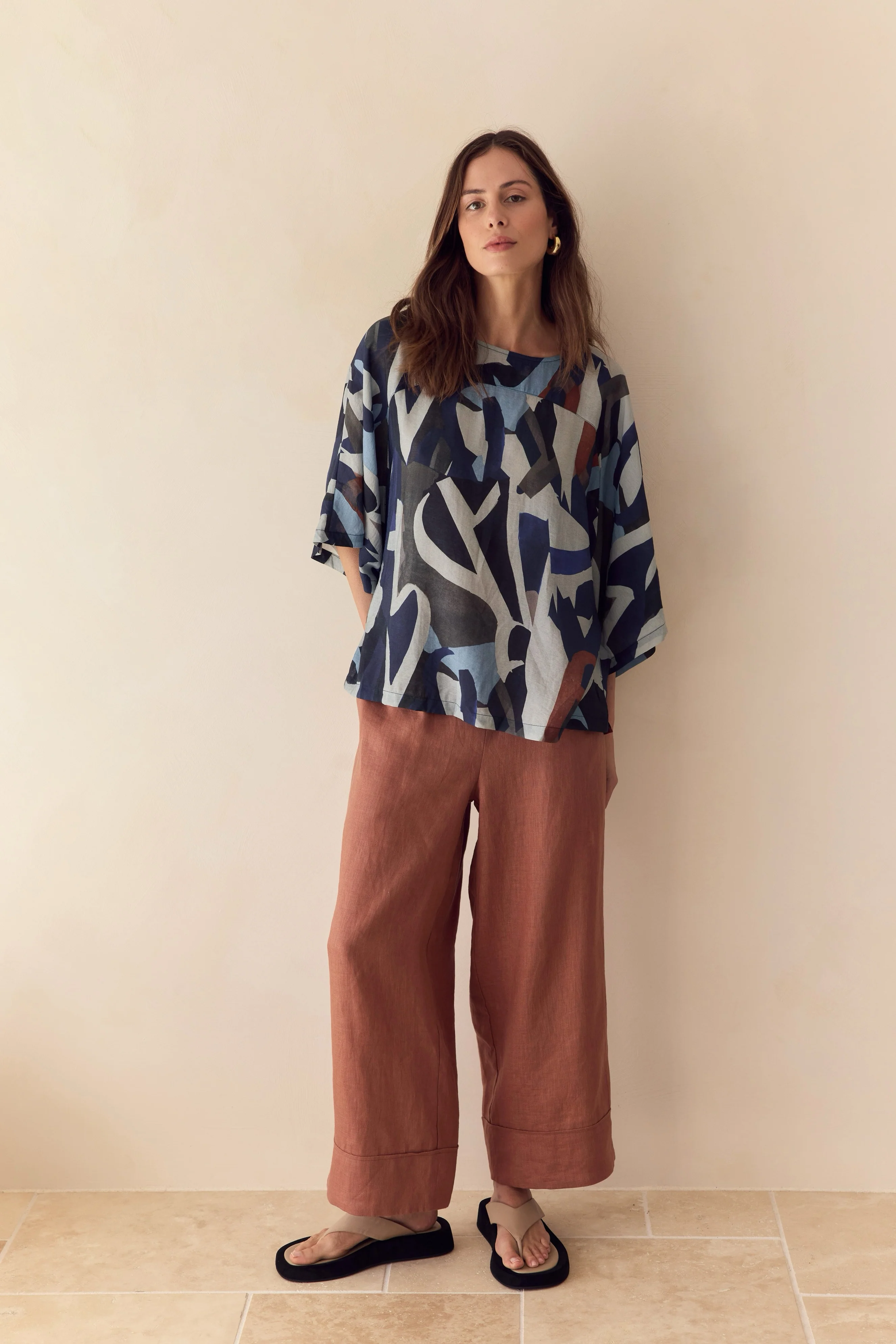 WIDE SLEEVE PRINT TOP - Image 2