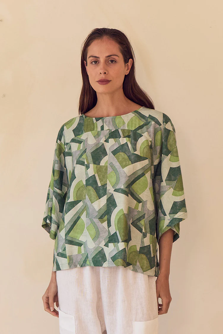 WIDE SLEEVE PRINT TOP - Image 9